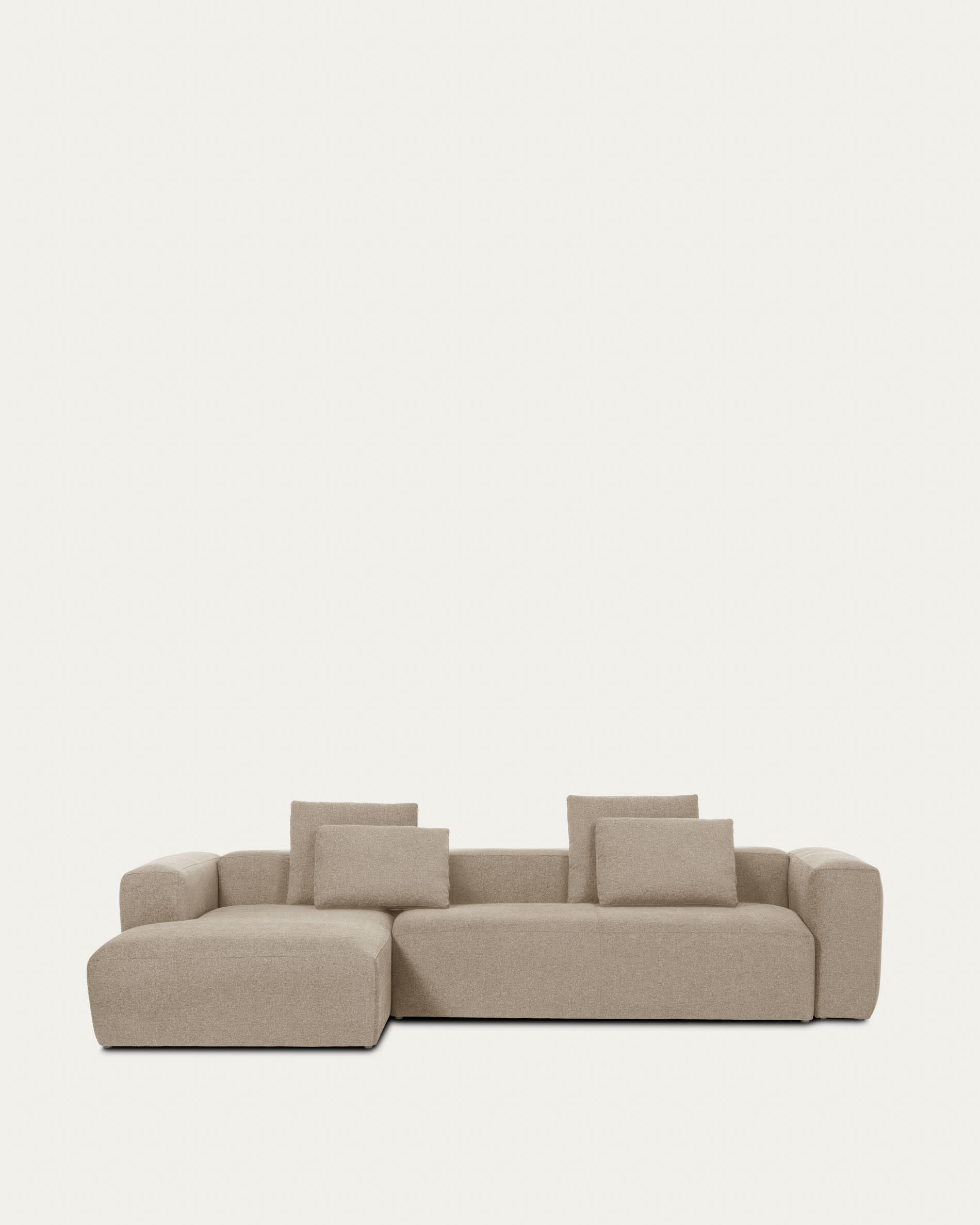 Elegantes 4-Sitzer Sofa mit linker Chaiselongue, beige, 330 cm, FSC-zertifiziert, von Kave Home, modern und umweltfreundlich.