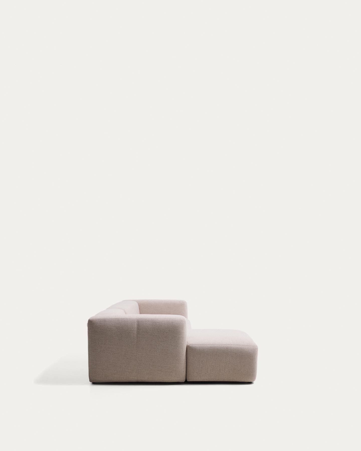 4-Sitzer-Sofa Blok mit Chaiselongue links in beiger Chenille, 330 cm, FSC Mix Credit in Beige präsentiert im Onlineshop von KAQTU Design AG. L-Sofa links ist von Kave Home