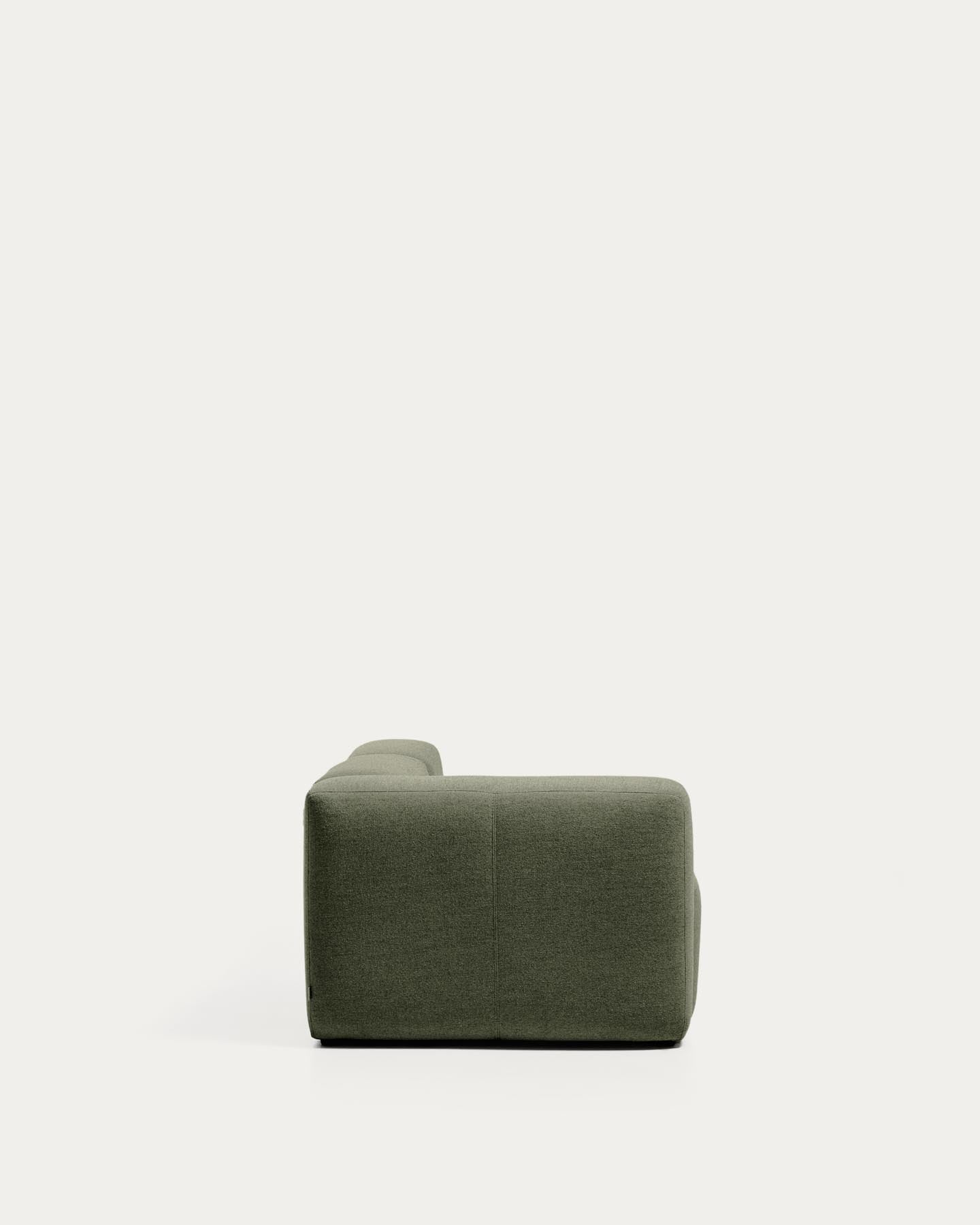 3-Sitzer-Sofa Blok mit Armlehne links und Pouf-Randmodul in moosgrüner Chenille, 270 cm, FSC Mix Credit in Grün präsentiert im Onlineshop von KAQTU Design AG. 3er Sofa ist von Kave Home