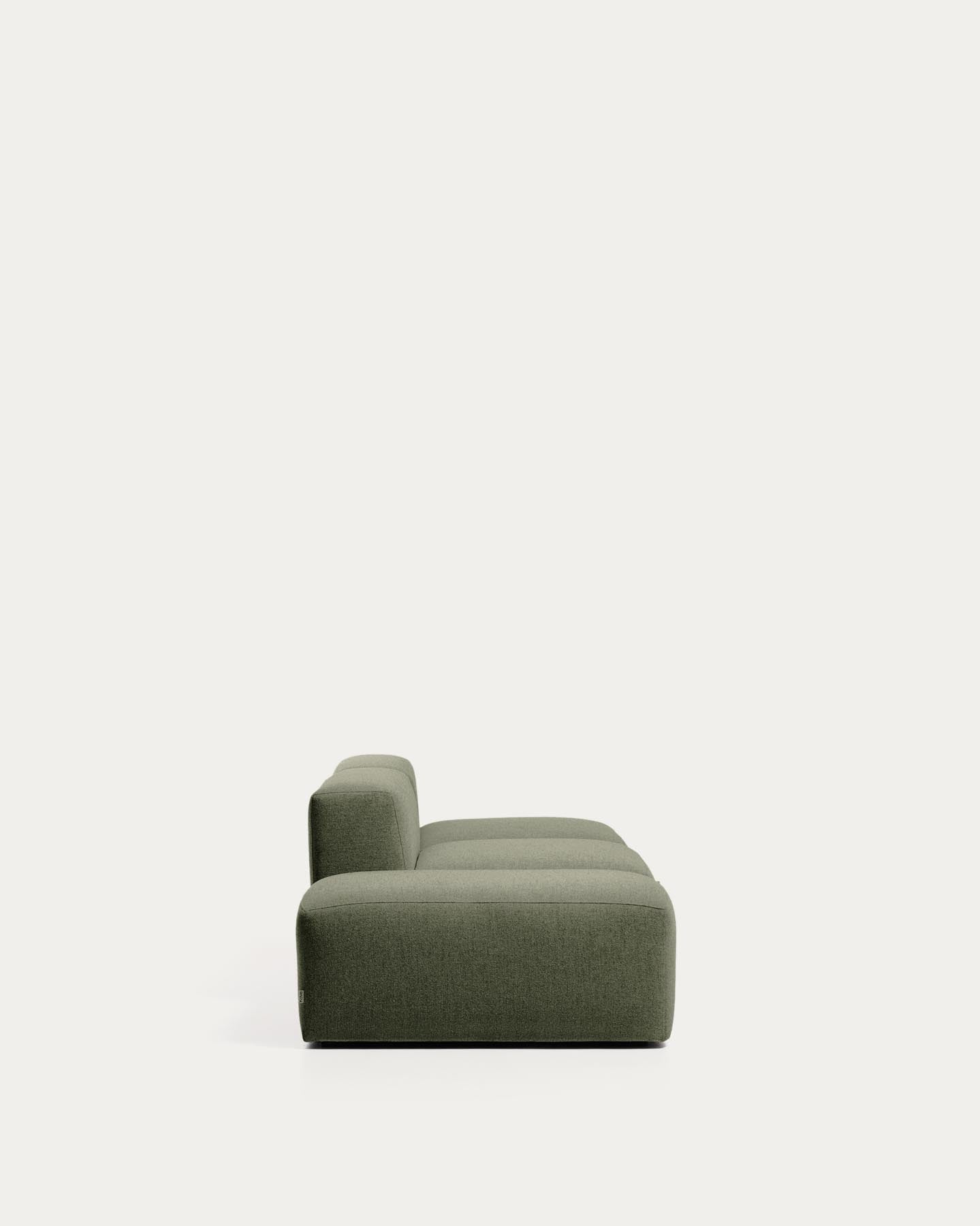 3-Sitzer-Sofa Blok mit Pouf-Randmodul in moosgrüner Chenille, 240 cm, FSC Mix Credit in Grün präsentiert im Onlineshop von KAQTU Design AG. 3er Sofa ist von Kave Home