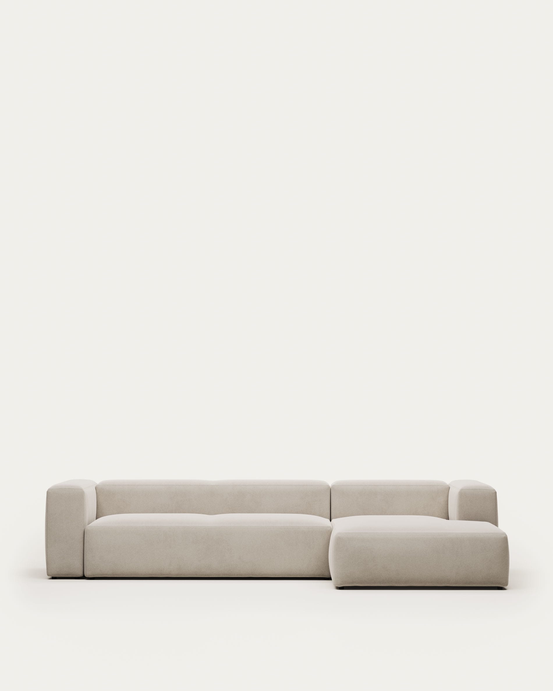 Elegantes 4-Sitzer Sofa mit rechter Chaiselongue, beige, 330 cm, FSC-zertifiziert, stilvoll und komfortabel.