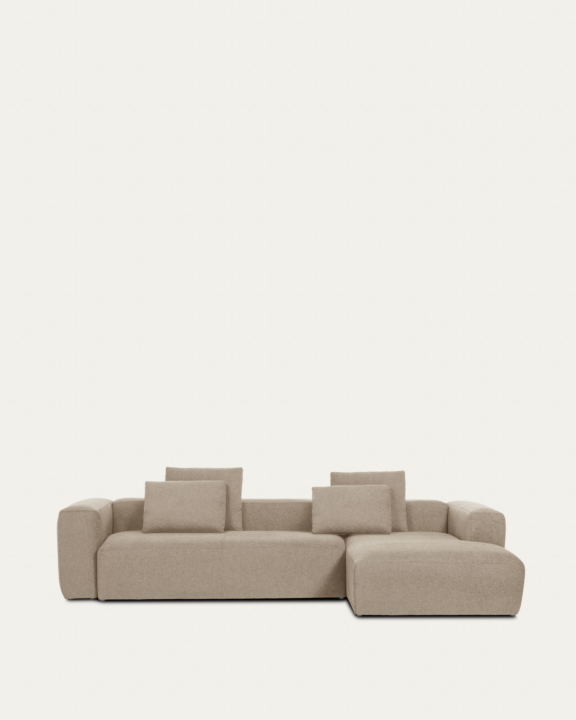 Modernes 4-Sitzer Sofa mit rechter Chaiselongue, beige, 330 cm, FSC-zertifiziert, von Kave Home, komfortabel und umweltfreundlich.