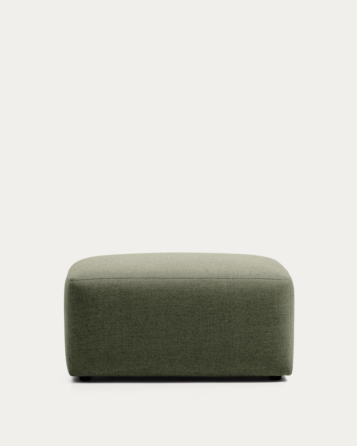 Fussablage Blok in moosgrüner Chenille, 90 x 74 cm, FSC Mix Credit in Grün präsentiert im Onlineshop von KAQTU Design AG. Pouf ist von Kave Home