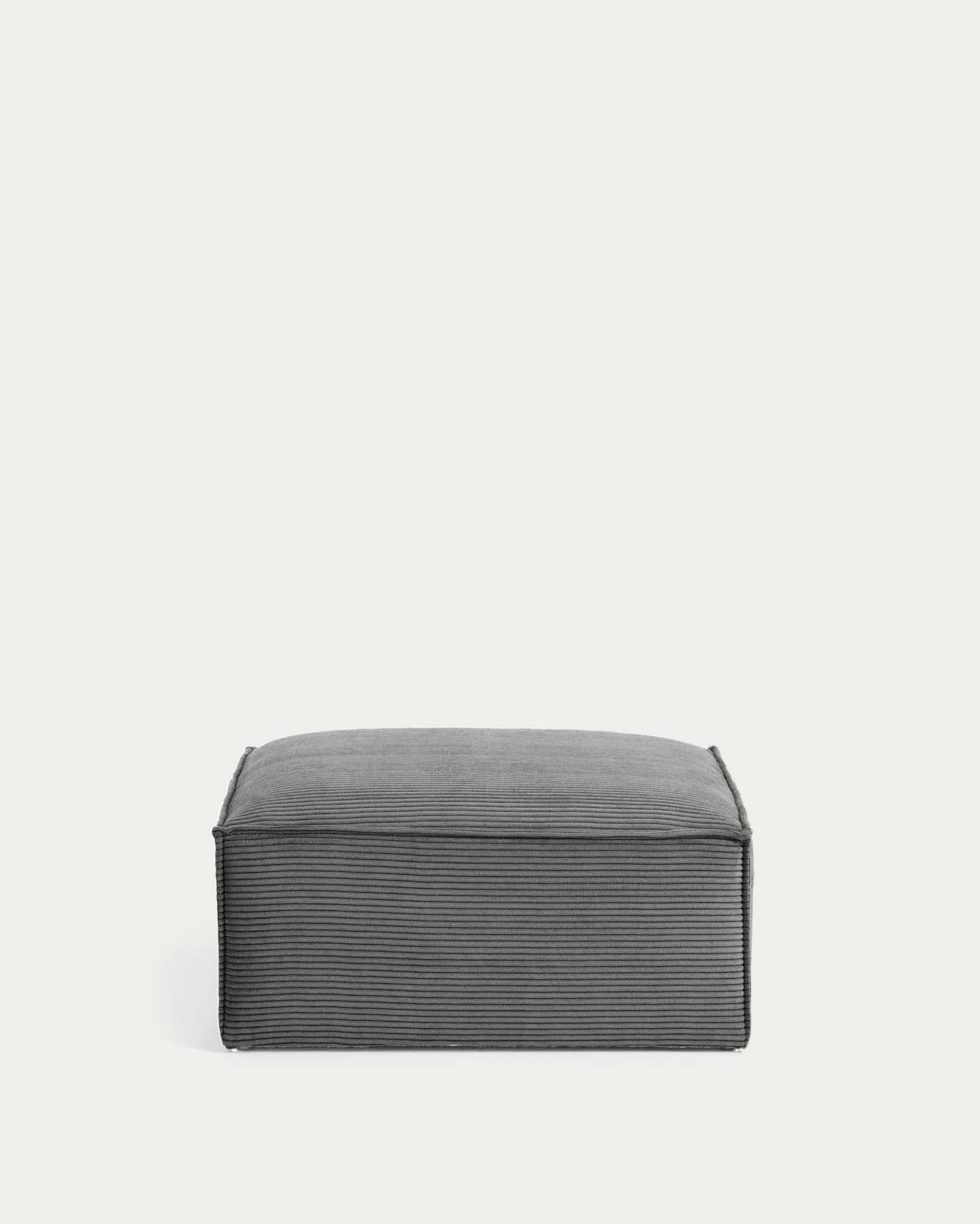 Fussablage Blok, schwer entflammbar mit dickem Cord in Grau, 90 x 74 cm, FSC Mix Credit FR in Grau präsentiert im Onlineshop von KAQTU Design AG. Pouf ist von Kave Home