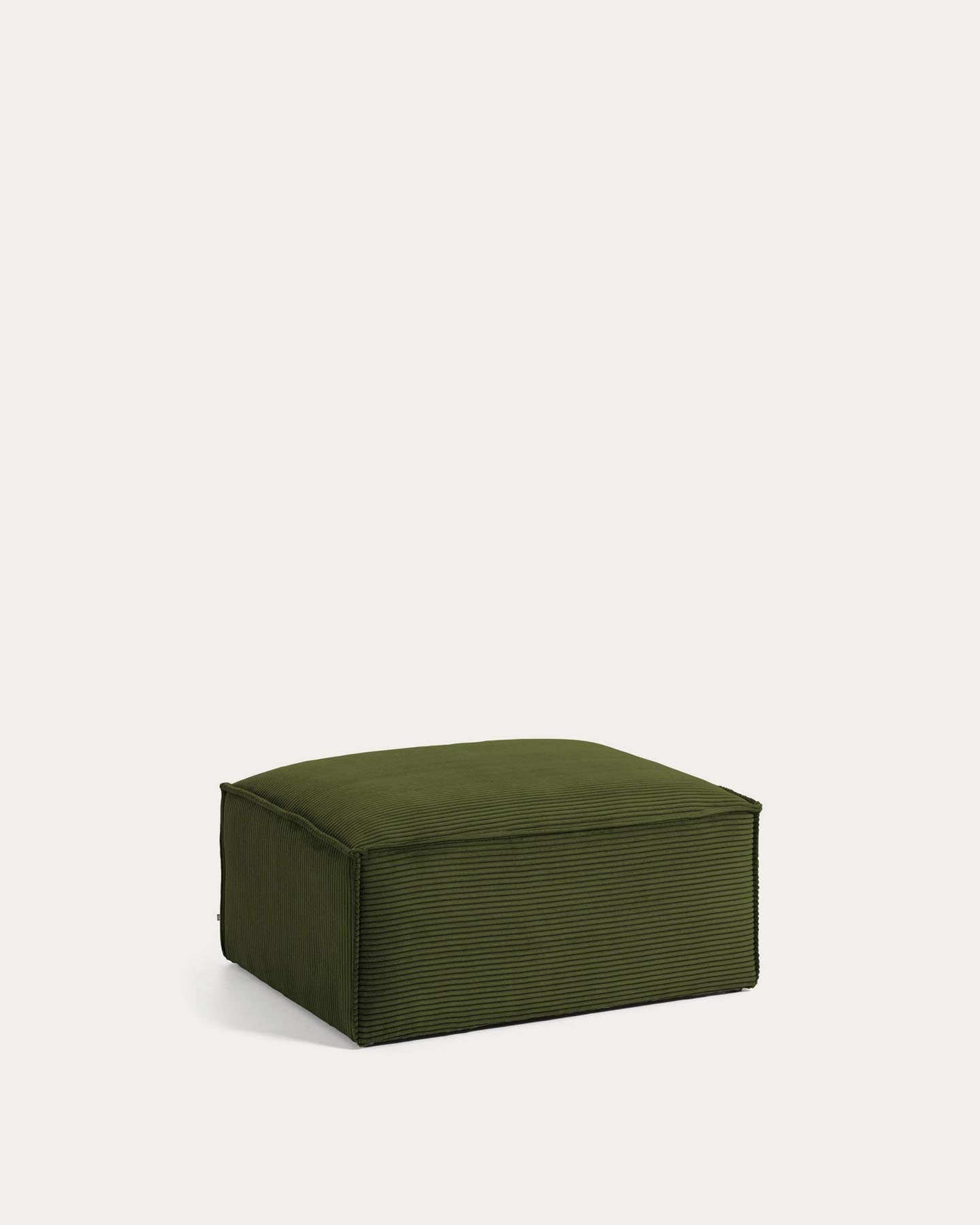 Fussablage Blok, schwer entflammbar mit dickem Cord in Grün, 90 x 74 cm, FSC Mix Credit FR in Grün präsentiert im Onlineshop von KAQTU Design AG. Pouf ist von Kave Home