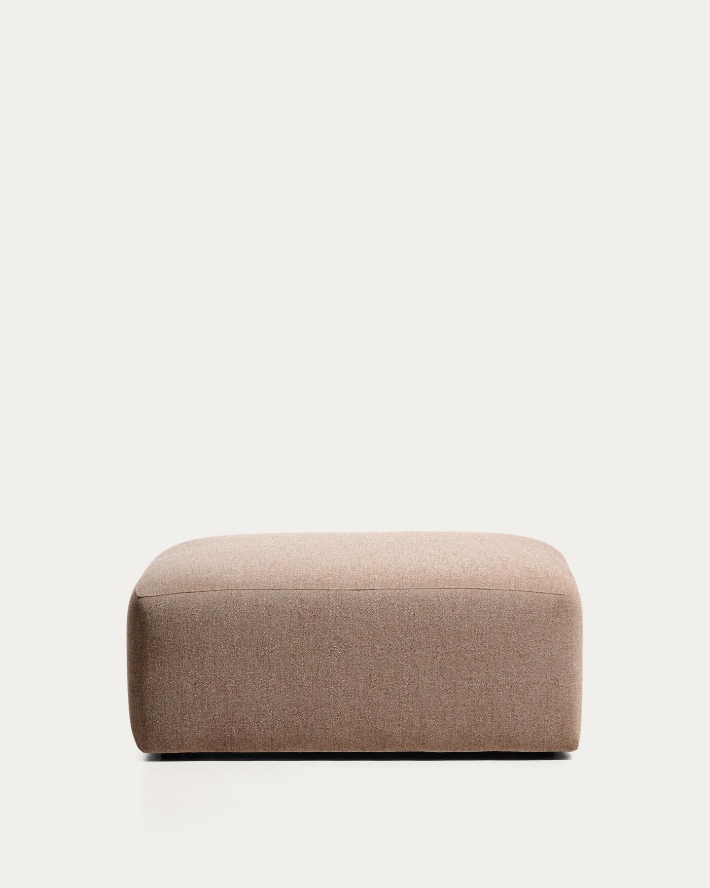 Pouf-Randmodul Blok in brauner Chenille, 90 x 104 cm, FSC Mix Credit in Taupe präsentiert im Onlineshop von KAQTU Design AG. Pouf ist von Kave Home
