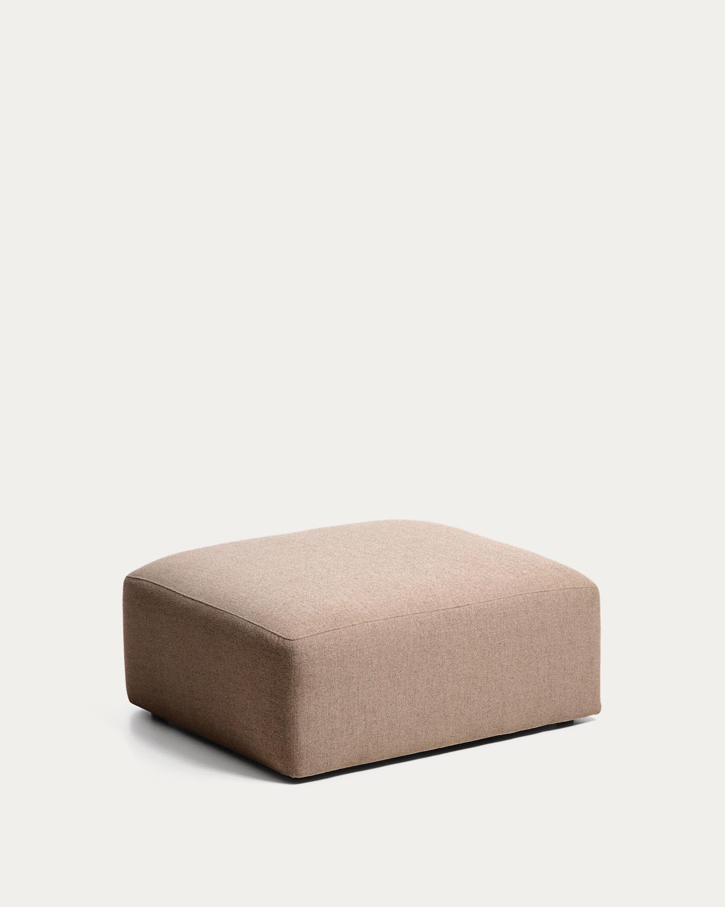 Pouf-Randmodul Blok in brauner Chenille, 90 x 104 cm, FSC Mix Credit in Taupe präsentiert im Onlineshop von KAQTU Design AG. Pouf ist von Kave Home