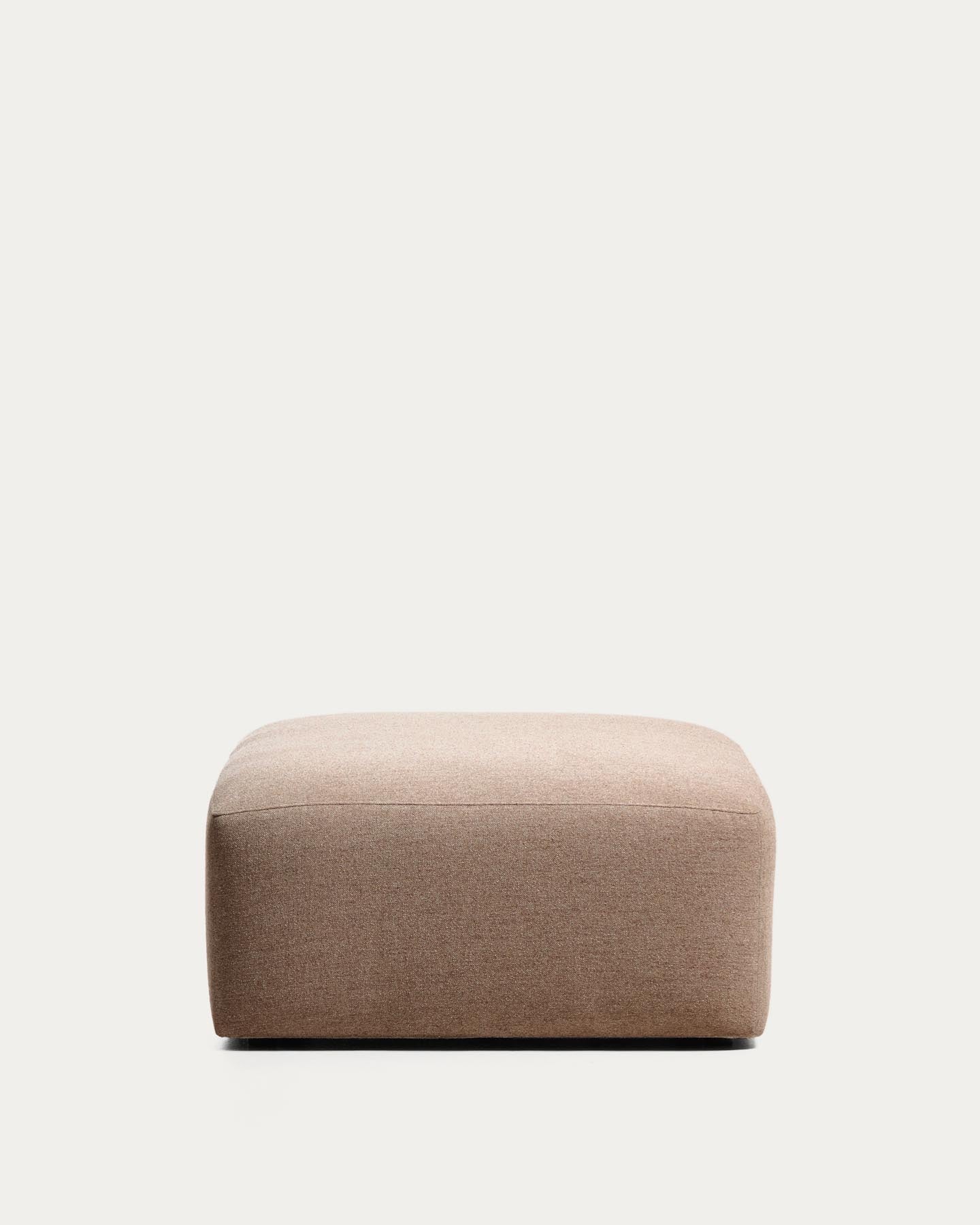 Pouf-Randmodul Blok in brauner Chenille, 90 x 104 cm, FSC Mix Credit in Taupe präsentiert im Onlineshop von KAQTU Design AG. Pouf ist von Kave Home