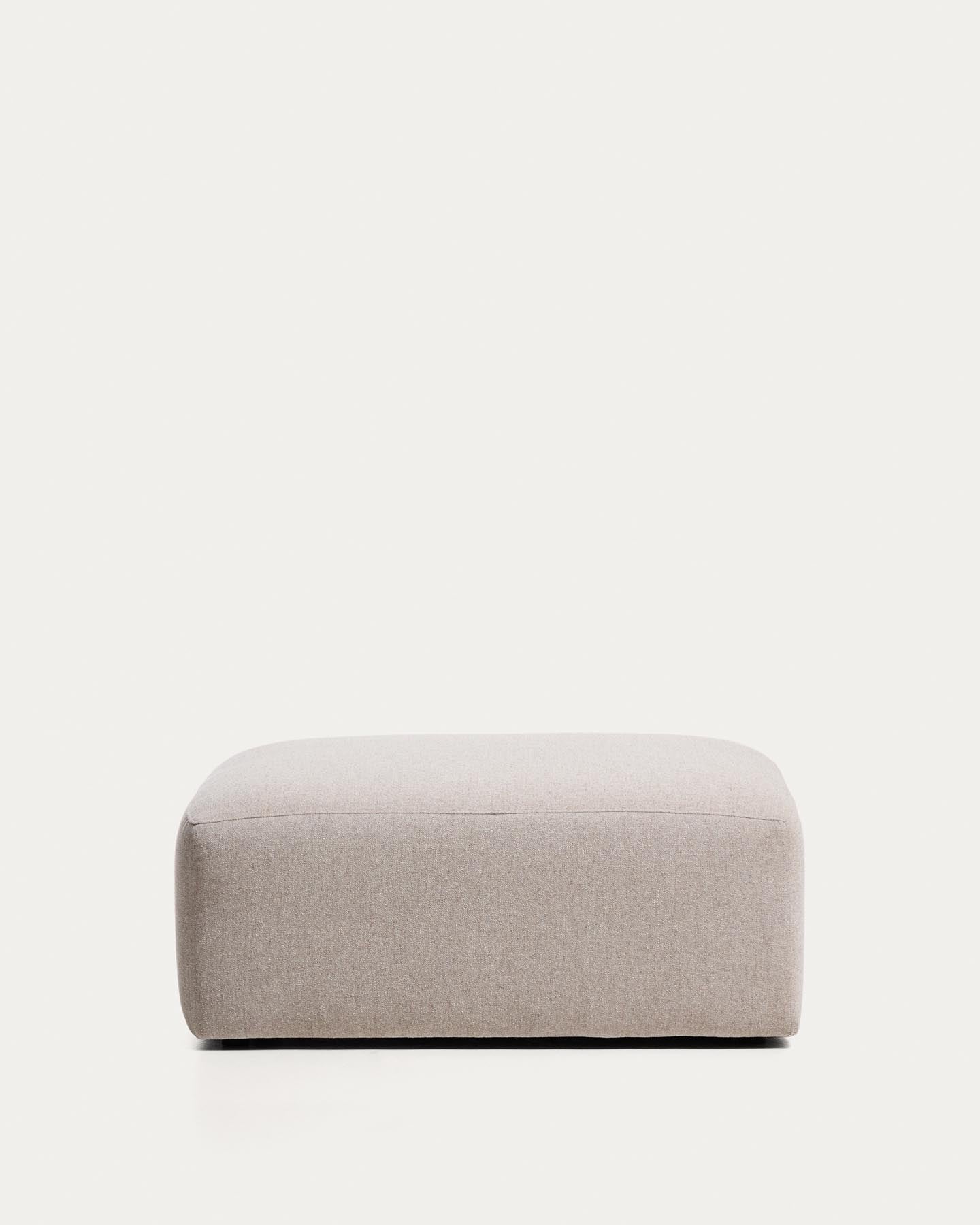 Pouf-Randmodul Blok in beiger Chenille, 90 x 104 cm, FSC Mix Credit in Beige präsentiert im Onlineshop von KAQTU Design AG. Pouf ist von Kave Home