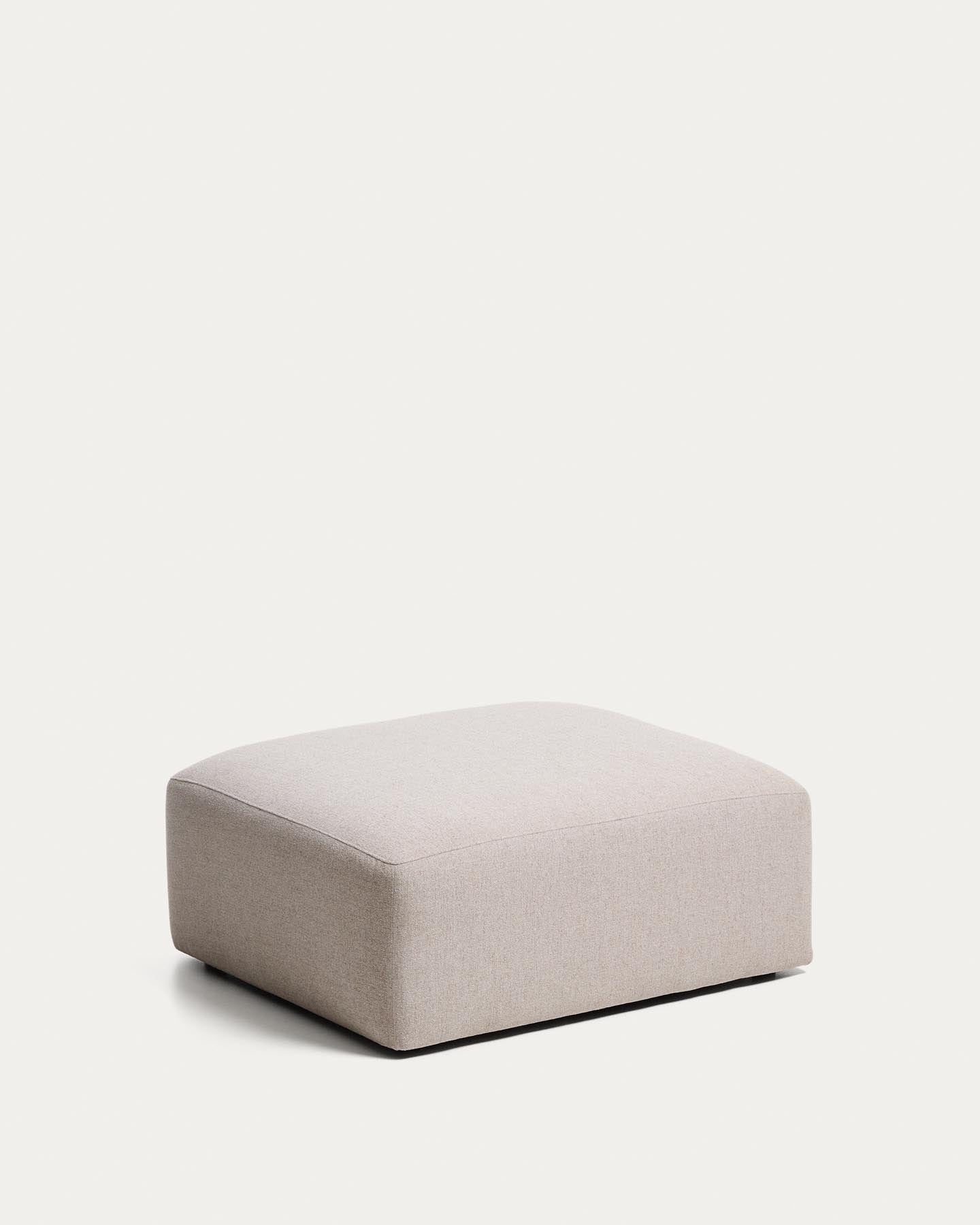 Pouf-Randmodul Blok in beiger Chenille, 90 x 104 cm, FSC Mix Credit in Beige präsentiert im Onlineshop von KAQTU Design AG. Pouf ist von Kave Home
