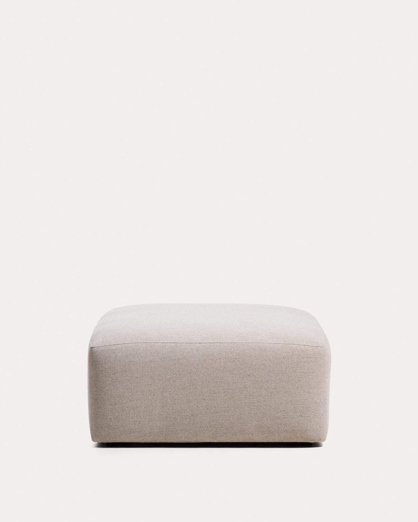 Pouf-Randmodul Blok in beiger Chenille, 90 x 104 cm, FSC Mix Credit in Beige präsentiert im Onlineshop von KAQTU Design AG. Pouf ist von Kave Home