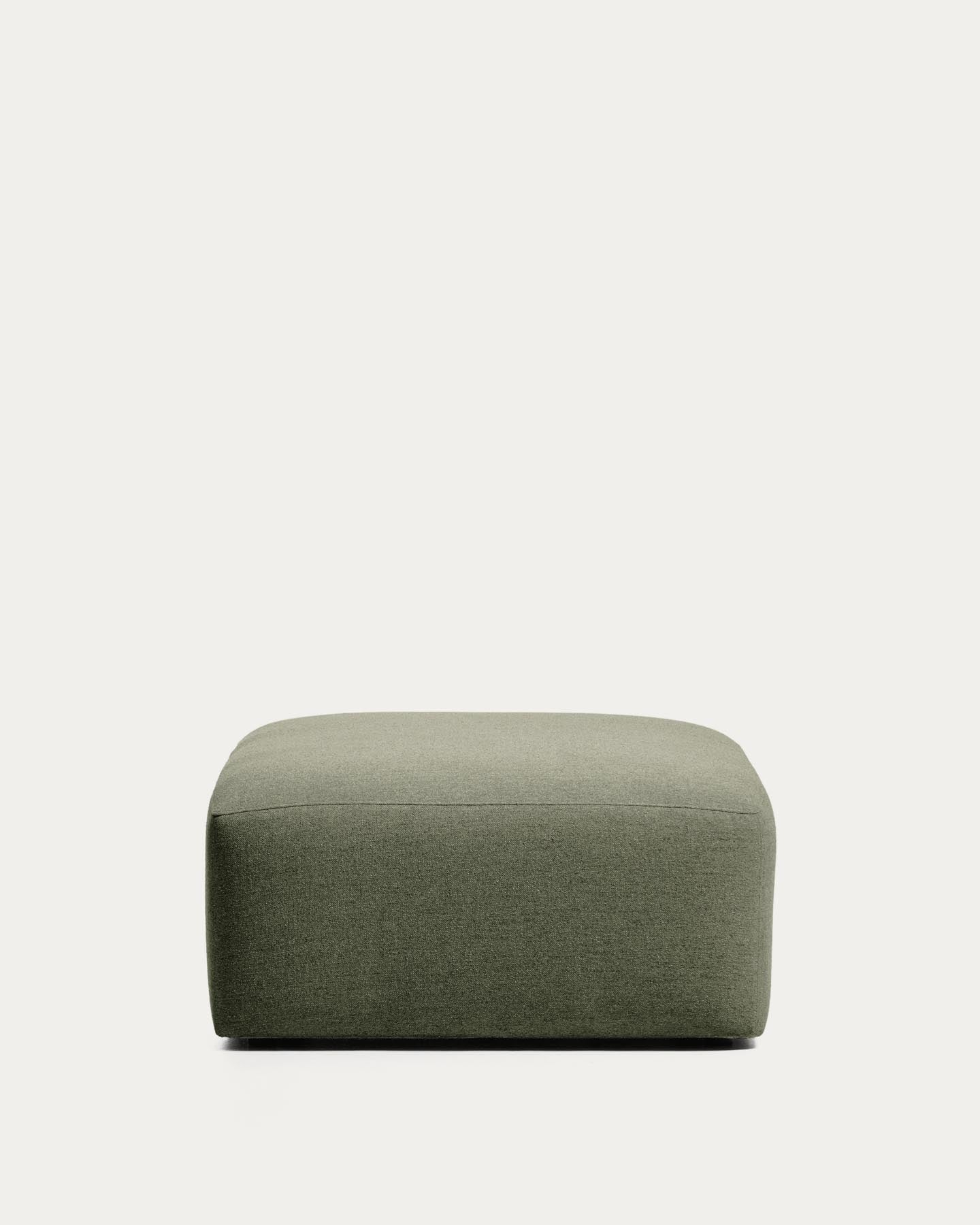 Pouf-Randmodul Blok in grüner Chenille, 90 x 104 cm, FSC Mix Credit in Grün präsentiert im Onlineshop von KAQTU Design AG. Pouf ist von Kave Home
