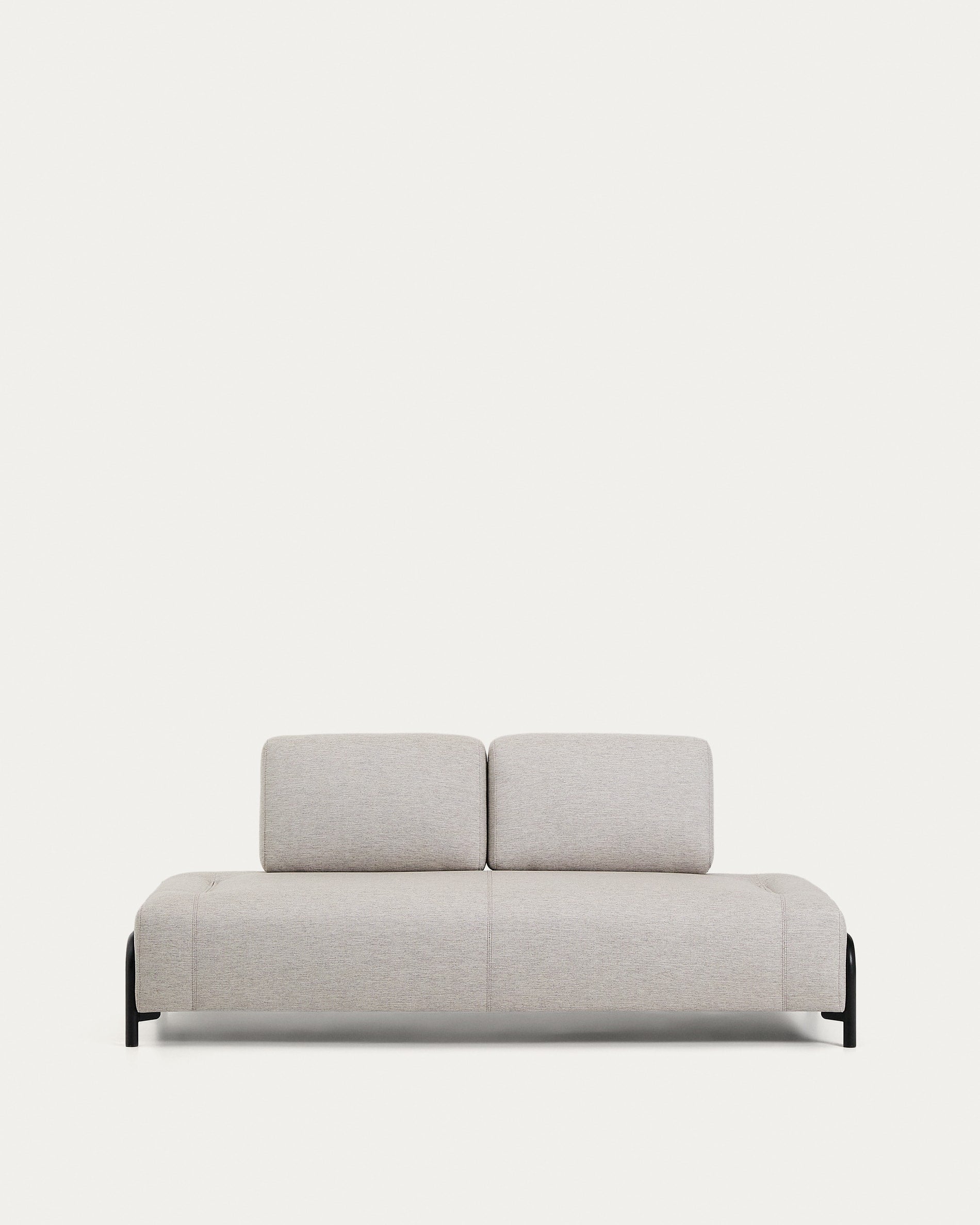 2-Sitzer-Modul Compo in Graubeige mit schwarzem Metallgestell 200 cm FSC Mix Credit in Beige präsentiert im Onlineshop von KAQTU Design AG. 2er Sofa ist von Kave Home