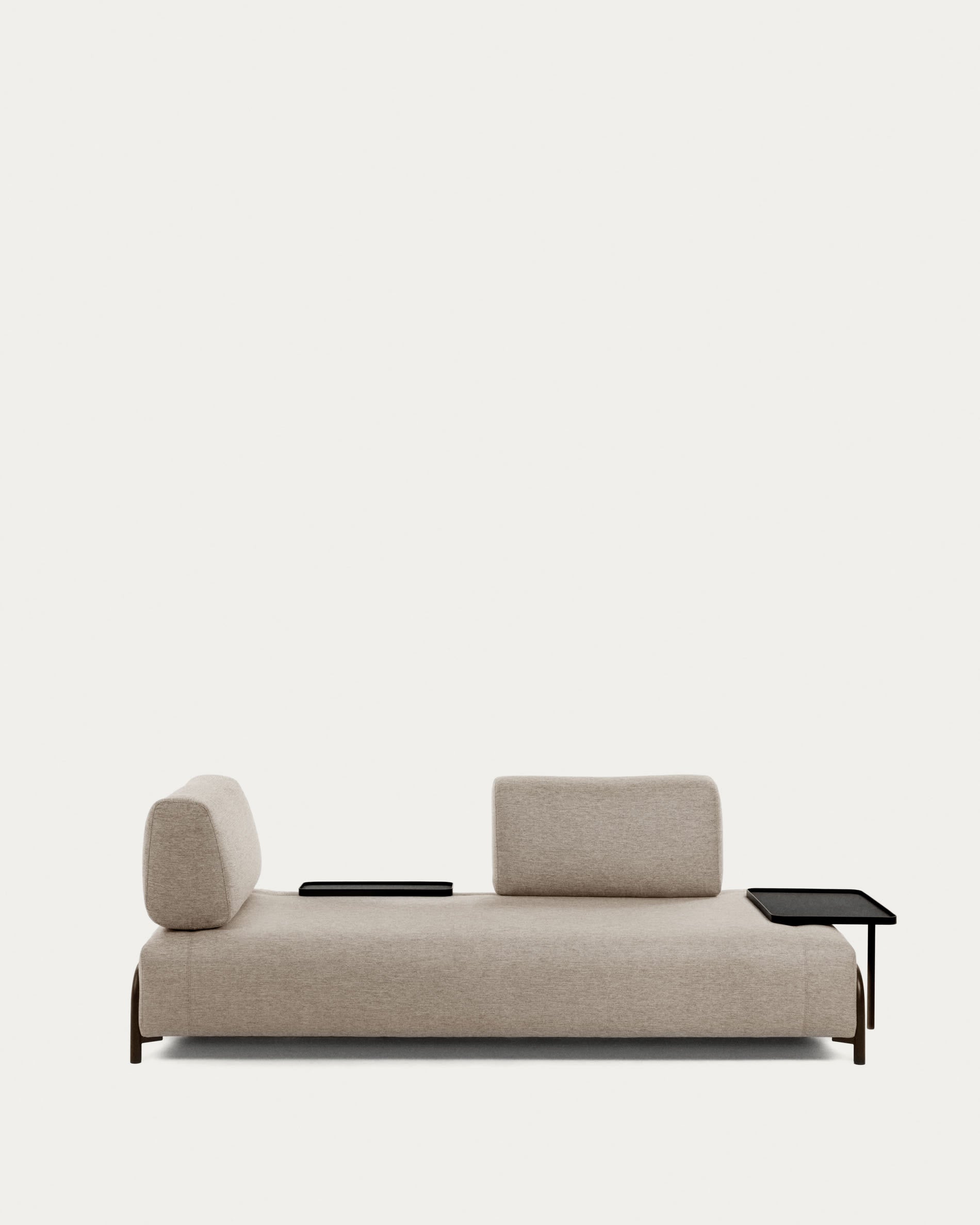 Elegantes 3-Sitzer Modulsofa von Kave Home in Beige-Grau, 232 cm, perfekt für moderne Wohnräume und individuelle Einrichtung.