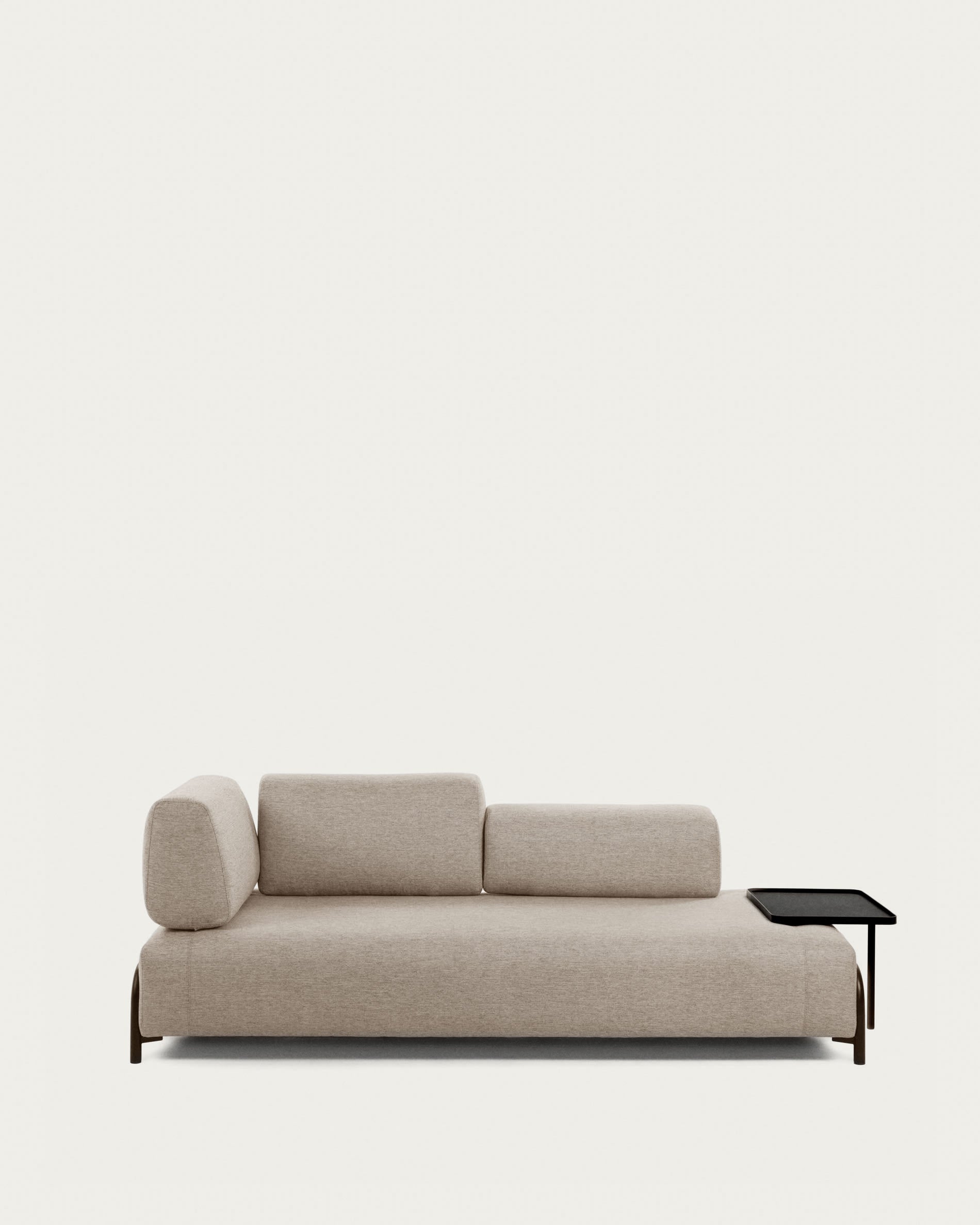 Elegantes 3-Sitzer Modulsofa von Kave Home in Beige-Grau, 232 cm, perfekt für moderne Wohnräume und individuelle Einrichtung.