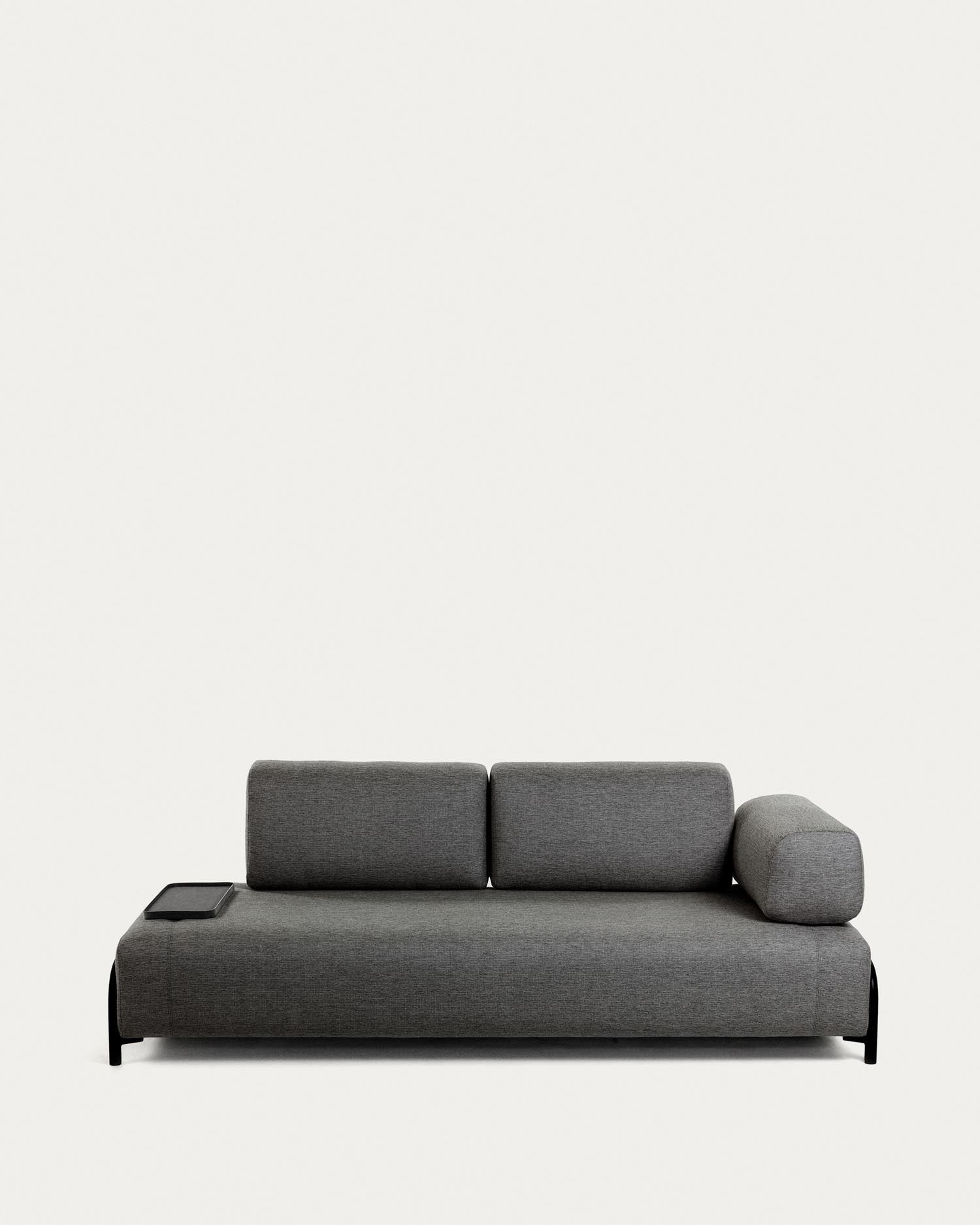 Die Compo Armlehne in Dunkelgrau von Kave Home vereint Funktionalität und modernes Design, ideal für individuelle Sofa-Gestaltung und hohen Komfort.