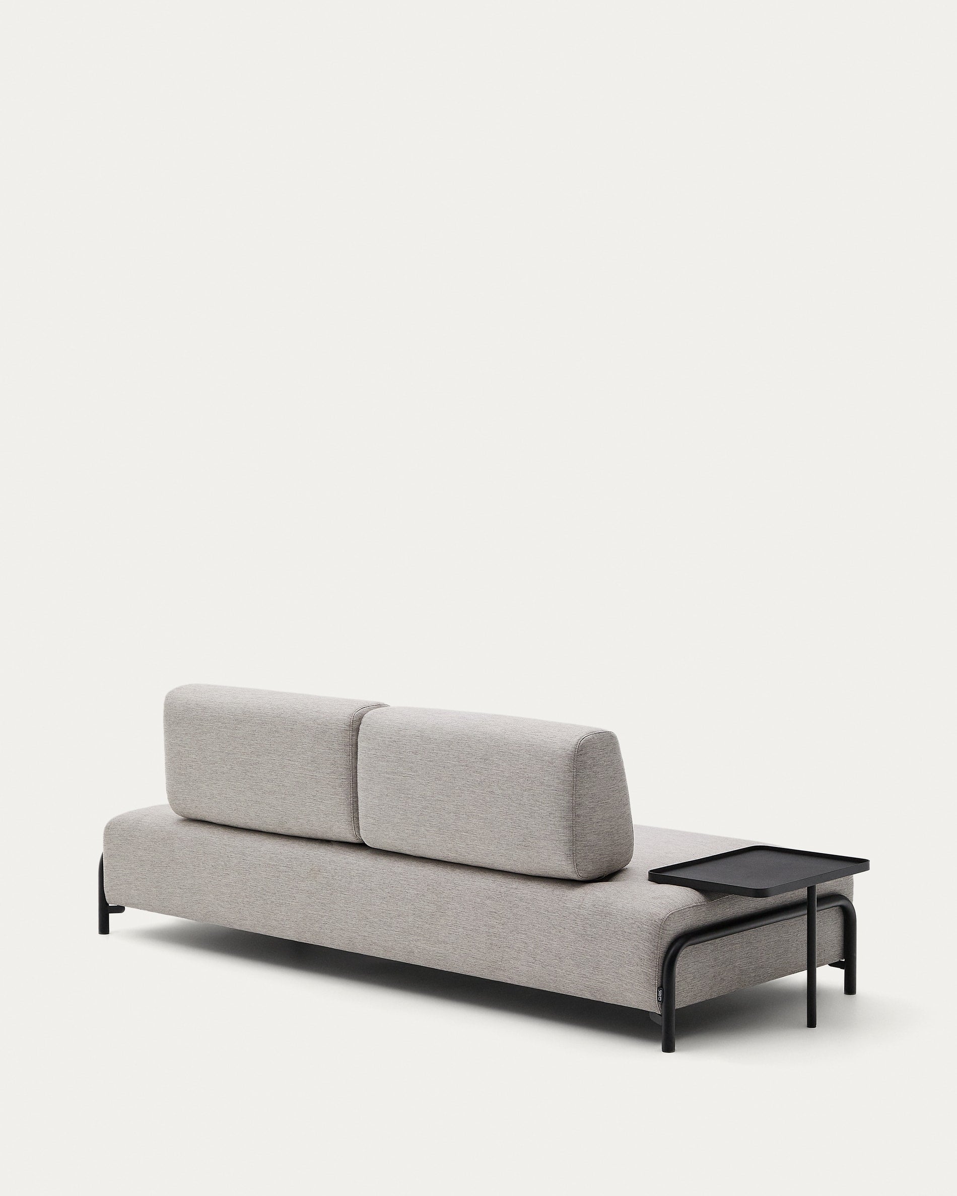 Elegantes 3-Sitzer Sofa in Beige-Grau von Kave Home, 252 cm breit, mit praktischem integriertem Tablett.