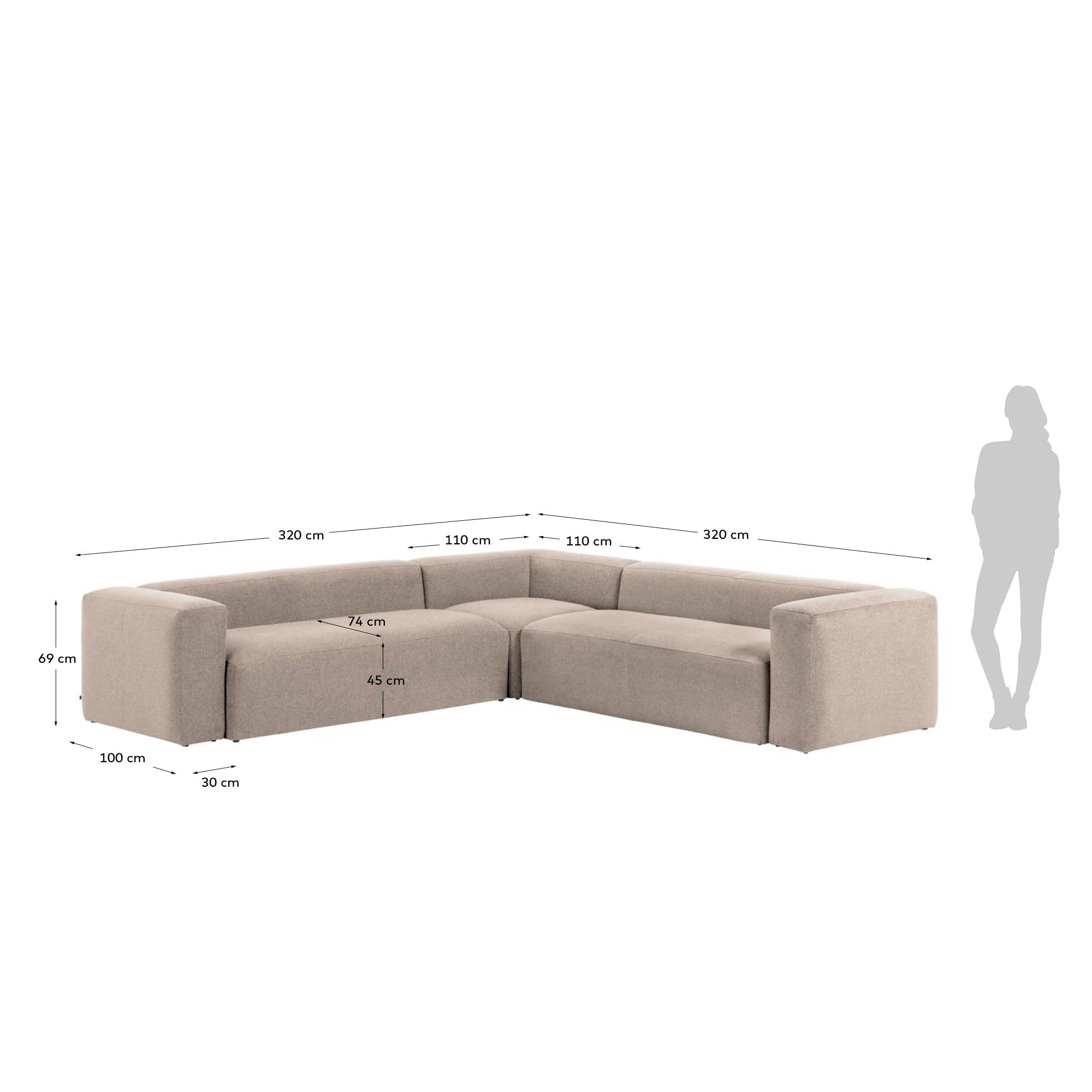Erleben Sie das Blok 6-Sitzer Ecksofa in Beige von Kave Home – großzügig, modern und umweltfreundlich für Ihr stilvolles Wohnzimmer.