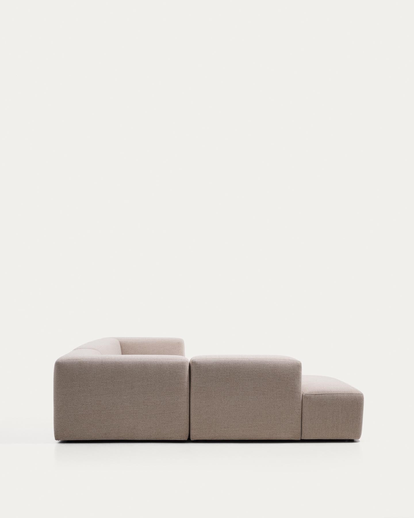 5-Sitzer-Ecksofa Blok mit Randmodul links in beiger Chenille, 255 x 320 cm, FSC Mix Credit in Beige präsentiert im Onlineshop von KAQTU Design AG. L-Sofa links ist von Kave Home