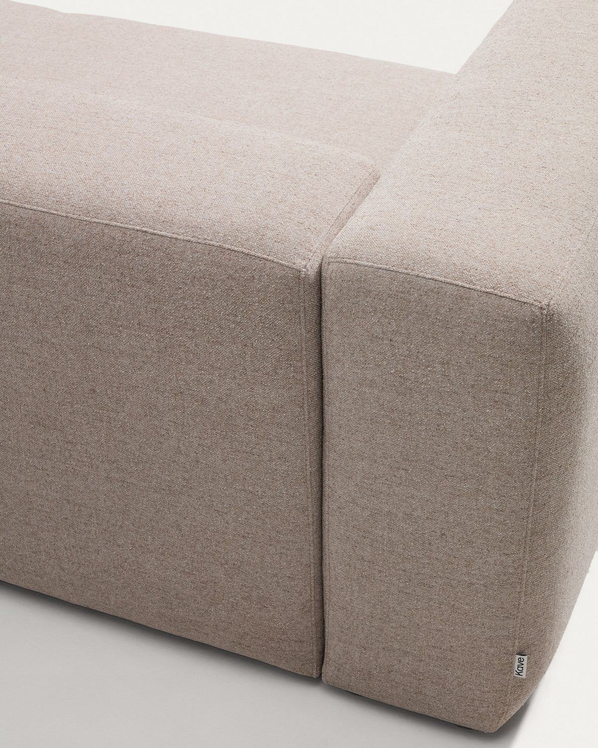 5-Sitzer-Ecksofa Blok mit Randmodul links in beiger Chenille, 255 x 320 cm, FSC Mix Credit in Beige präsentiert im Onlineshop von KAQTU Design AG. L-Sofa links ist von Kave Home