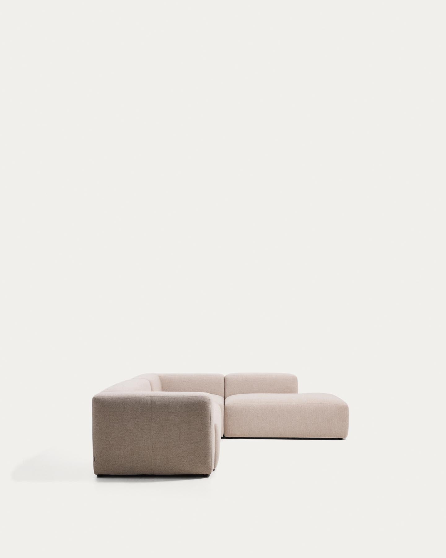 5-Sitzer-Ecksofa Blok mit Randmodul links in beiger Chenille, 320 x 255 cm, FSC Mix Credit in Beige präsentiert im Onlineshop von KAQTU Design AG. L-Sofa links ist von Kave Home