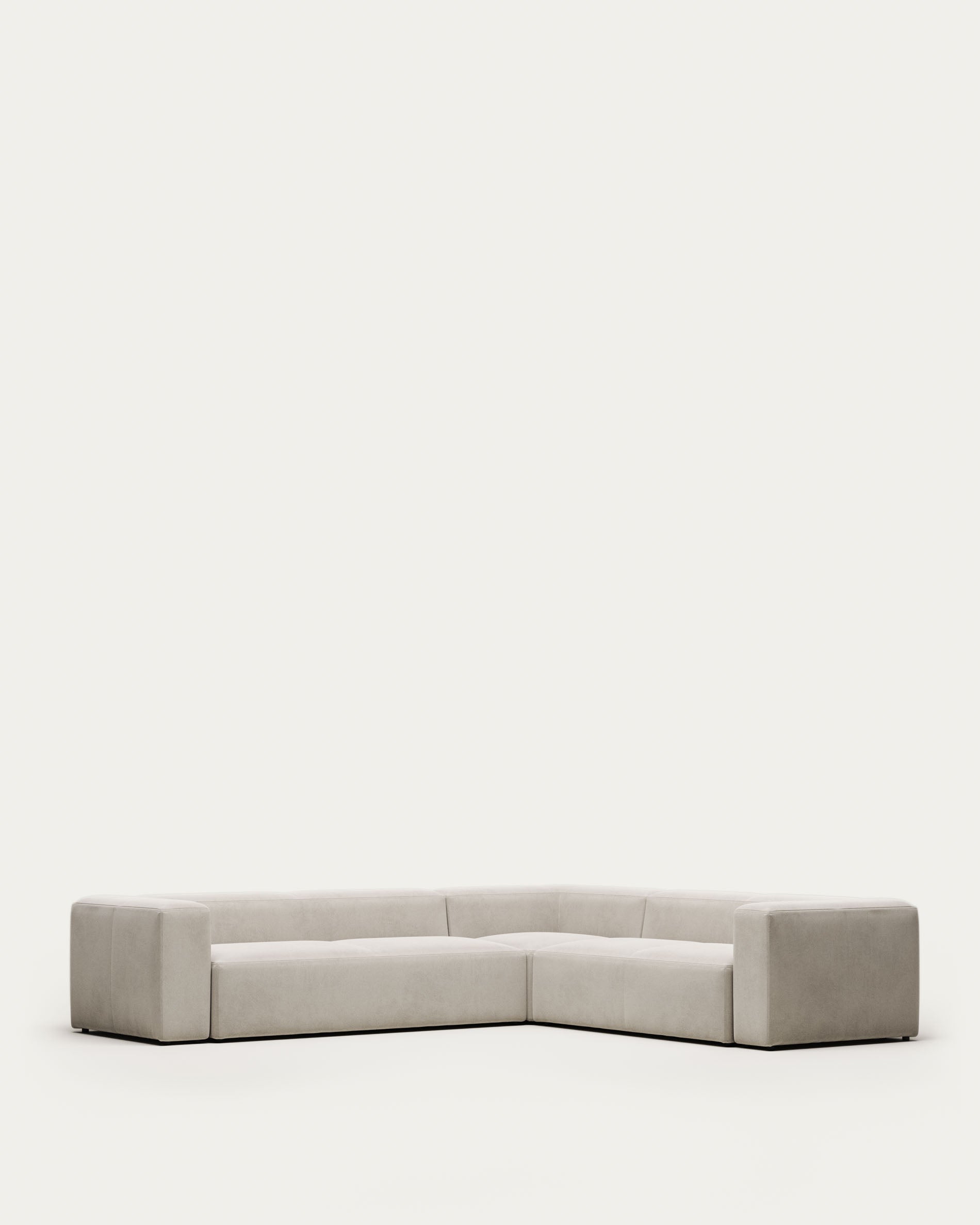 Blok 5-Sitzer-Ecksofa in Weiss 320 x 290 cm / 290 x 320 cm FR in Grau präsentiert im Onlineshop von KAQTU Design AG. Ecksofa ist von Kave Home