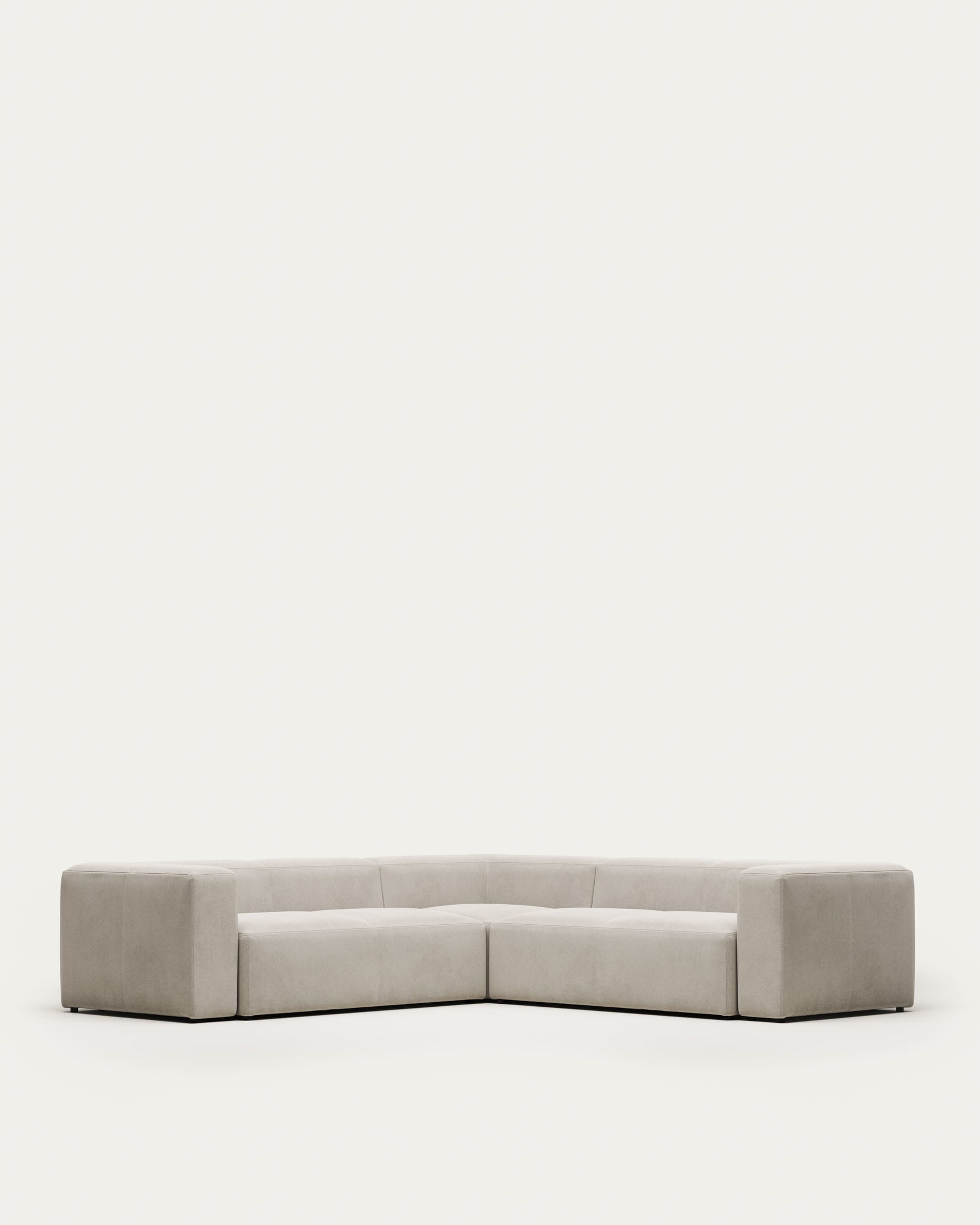 Elegantes, beiges Ecksofa (290x290 cm) von Kave Home: Komfort, Stil, FSC-zertifiziert, ideal für Familie.