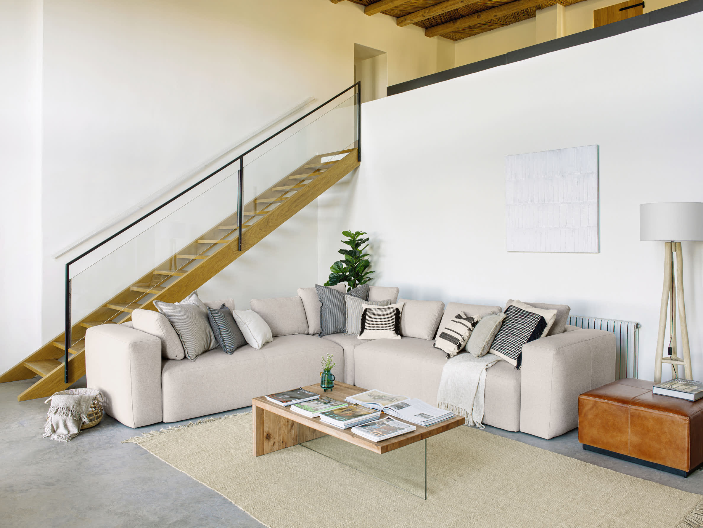 Ecksofa Blok, 4-Sitzer, beige, 290x290 cm, FSC-zertifiziert, modernes Design, nachhaltig, von Kave Home.