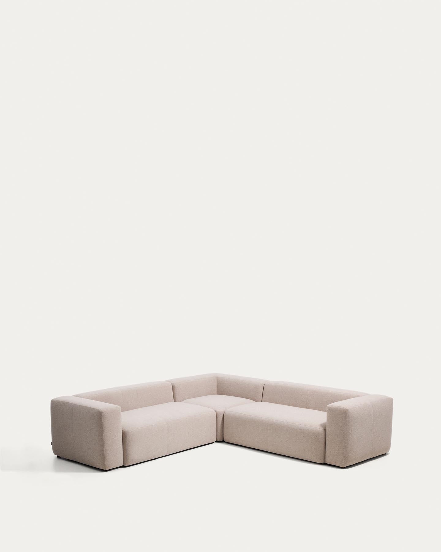 4-Sitzer-Ecksofa Blok in beiger Chenille, 290 x 290 cm, FSC Mix Credit in Beige präsentiert im Onlineshop von KAQTU Design AG. Ecksofa ist von Kave Home