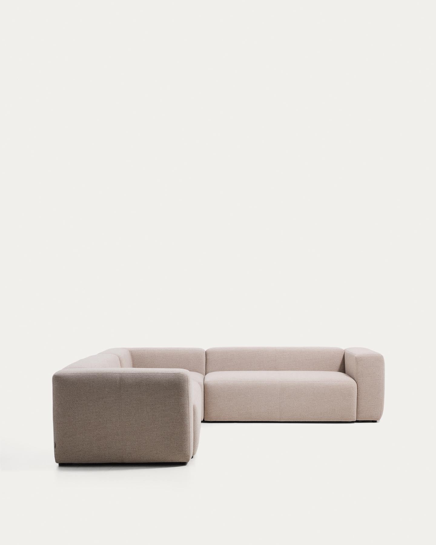 4-Sitzer-Ecksofa Blok in beiger Chenille, 290 x 290 cm, FSC Mix Credit in Beige präsentiert im Onlineshop von KAQTU Design AG. Ecksofa ist von Kave Home