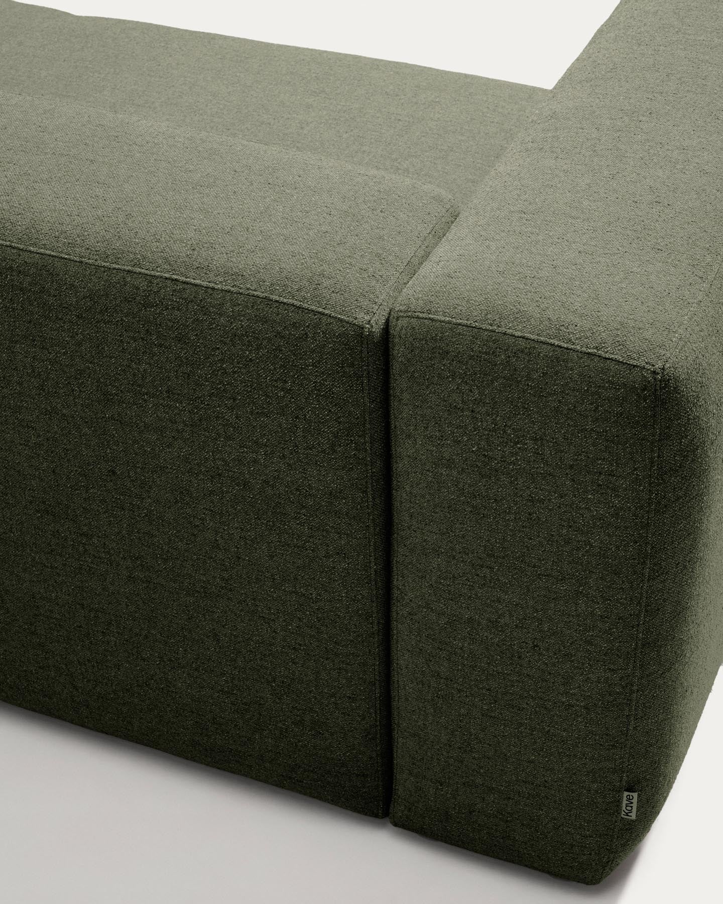 4-Sitzer-Ecksofa Blok in moosgrüner Chenille, 290 x 290 cm, FSC Mix Credit in Grün präsentiert im Onlineshop von KAQTU Design AG. Ecksofa ist von Kave Home