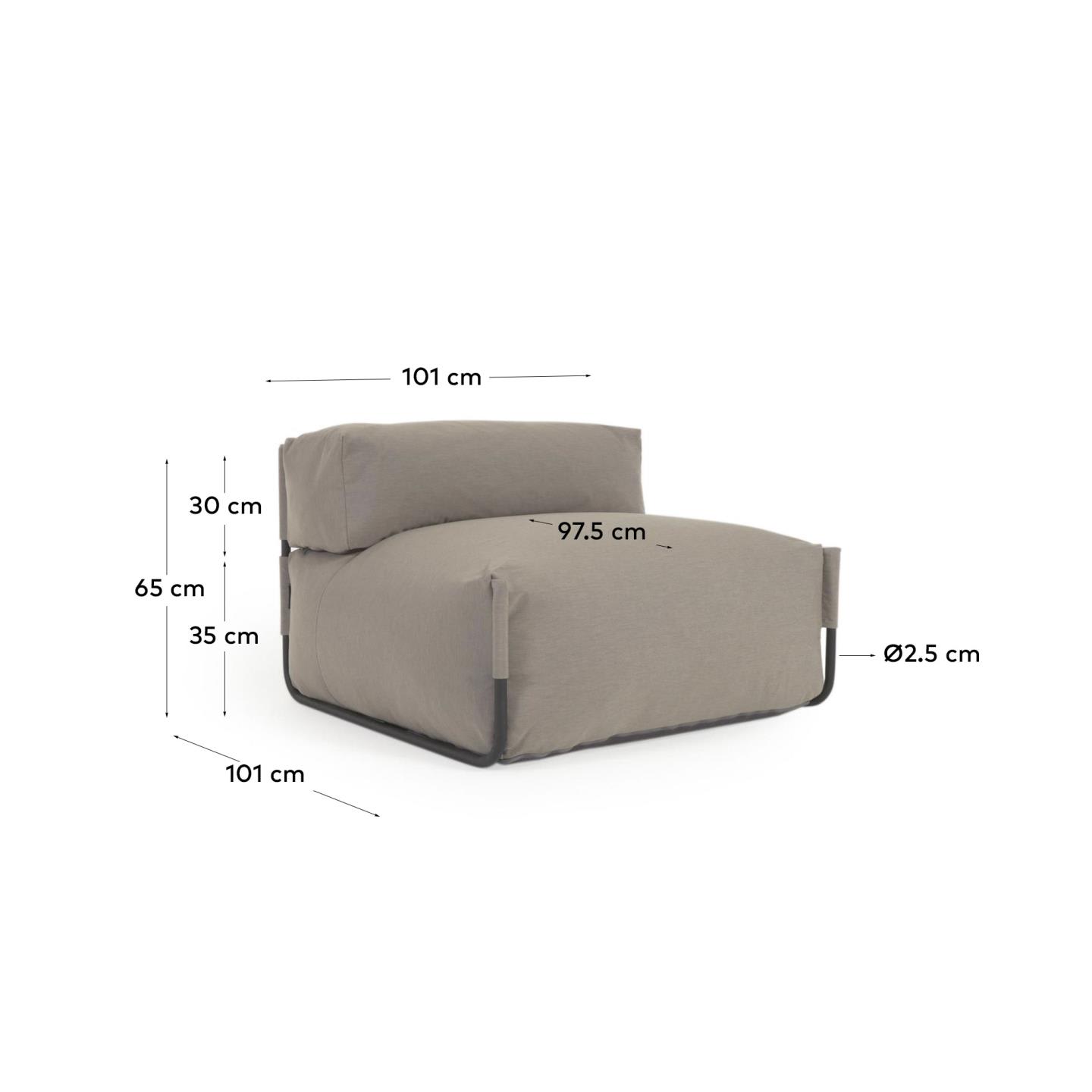 Modulares Outdoor-Sofa mit Rückenlehne in elegantem Grün. Perfekt für entspannte Stunden im Freien, 101x101cm, langlebig und pflegeleicht.