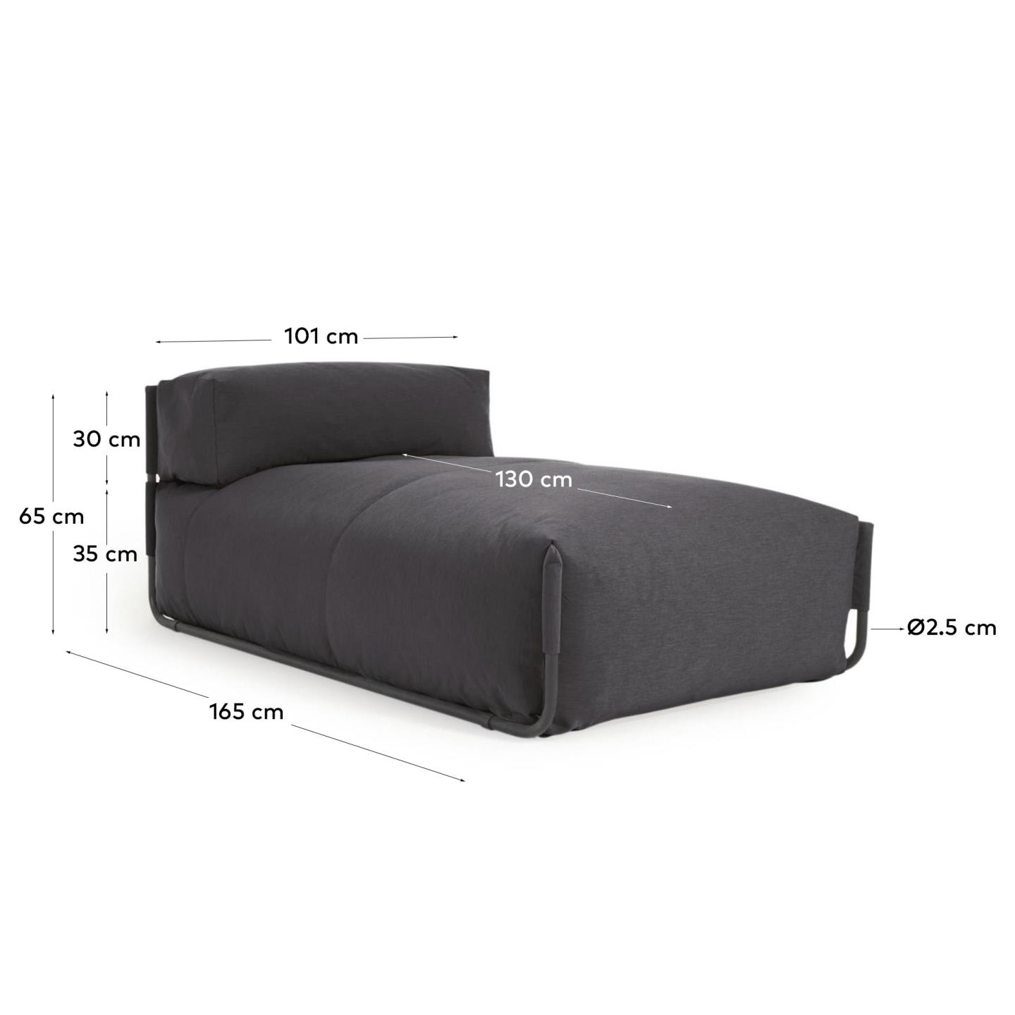 Verwandeln Sie Ihren Außenbereich mit dem eleganten Square Pouf Modularsofa longue von Kave Home. Wetterfest, komfortabel und stilvoll!