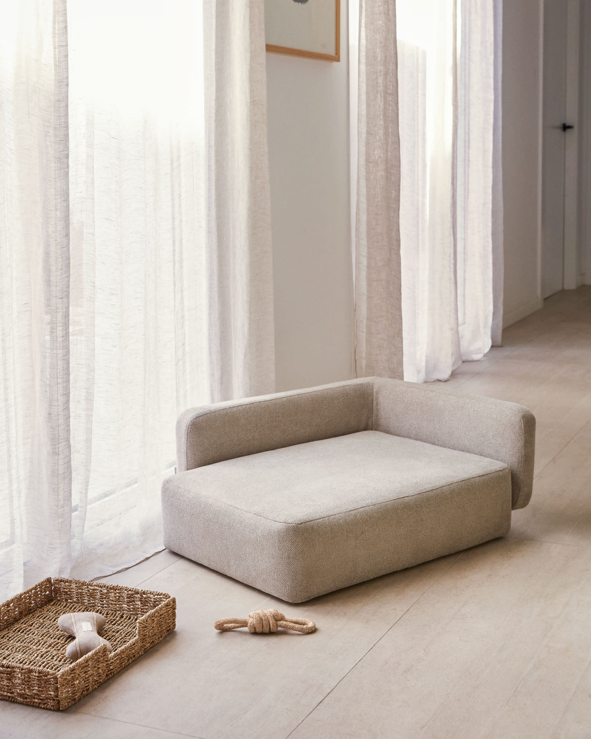 Bowie Bezug für Haustierbett in Beige (63 x 80 cm) von Kave Home: Hochwertig, pflegeleicht und ideal für ein gemütliches Zuhause Ihres Haustiers.