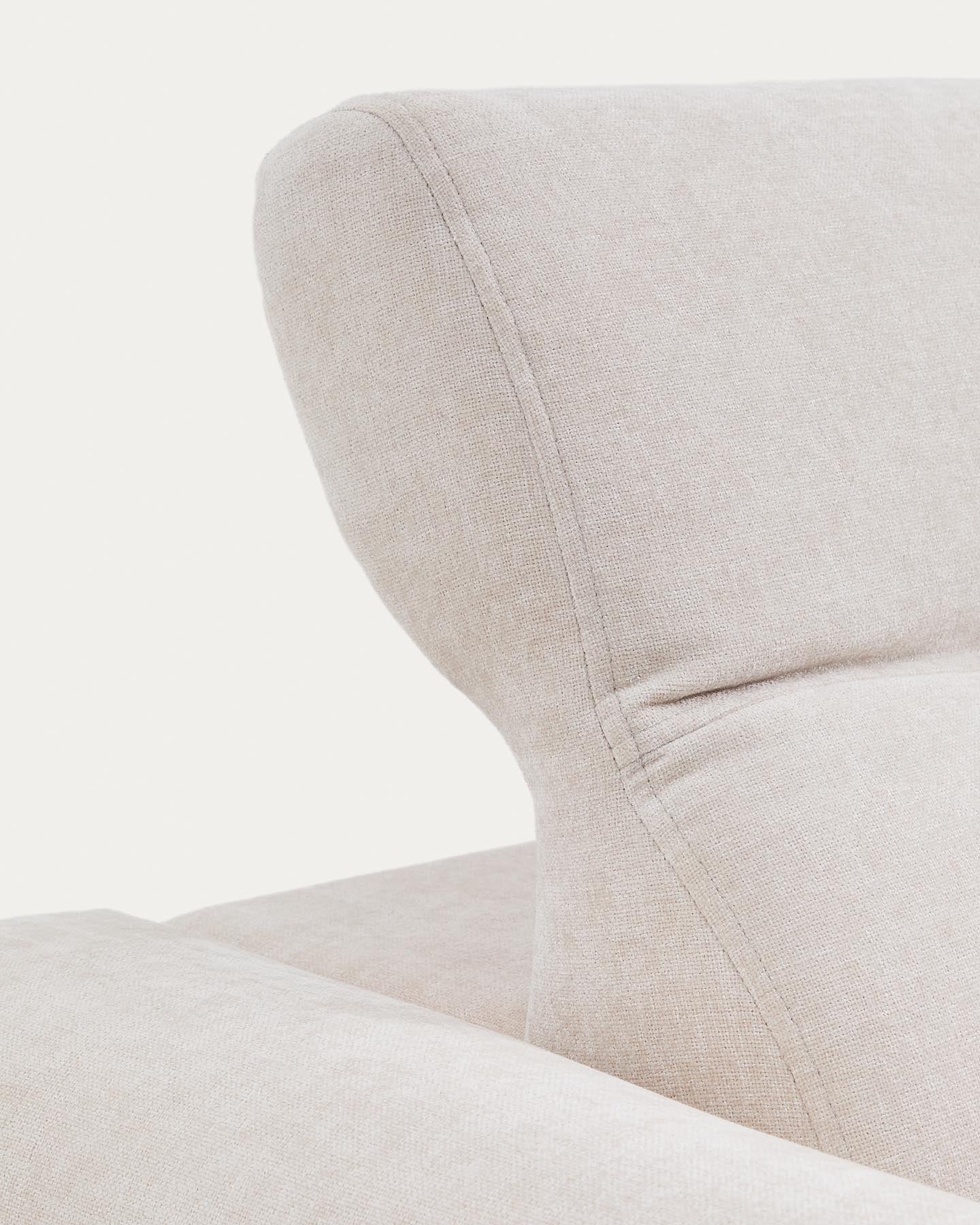 3-Sitzer-Sofa Lares mit elektrisch ausfahrbaren Sitzen und verstellbarer Kopfstütze in beiger Chenille, 255 cm in Beige präsentiert im Onlineshop von KAQTU Design AG. 3er Sofa ist von Kave Home