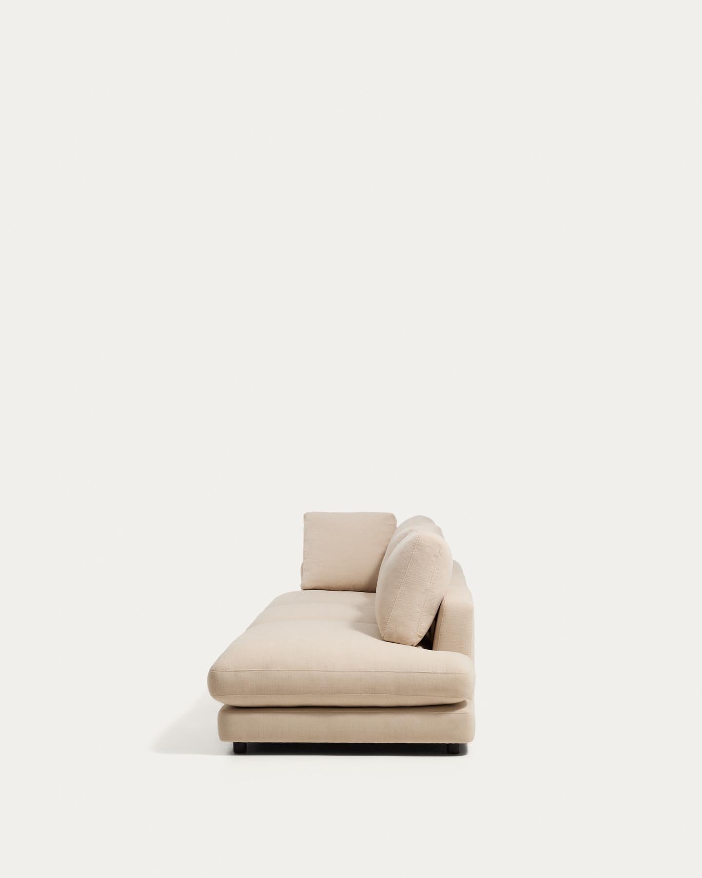 4-Sitzer-Modularsofa Gala mit Randmodul rechts aus beiger Chenille, FSC Mix Credit, 315 cm in Beige präsentiert im Onlineshop von KAQTU Design AG. 4er Sofa ist von Kave Home