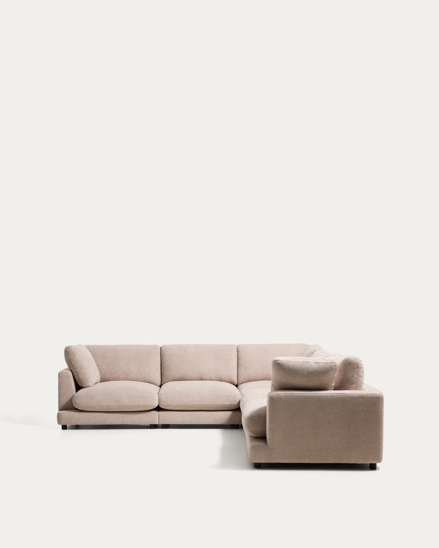 6-Sitzer-Ecksofa Gala aus beigem Microbouclé, FSC Mix Credit, 300 x 300 cm in Beige präsentiert im Onlineshop von KAQTU Design AG. Ecksofa ist von Kave Home