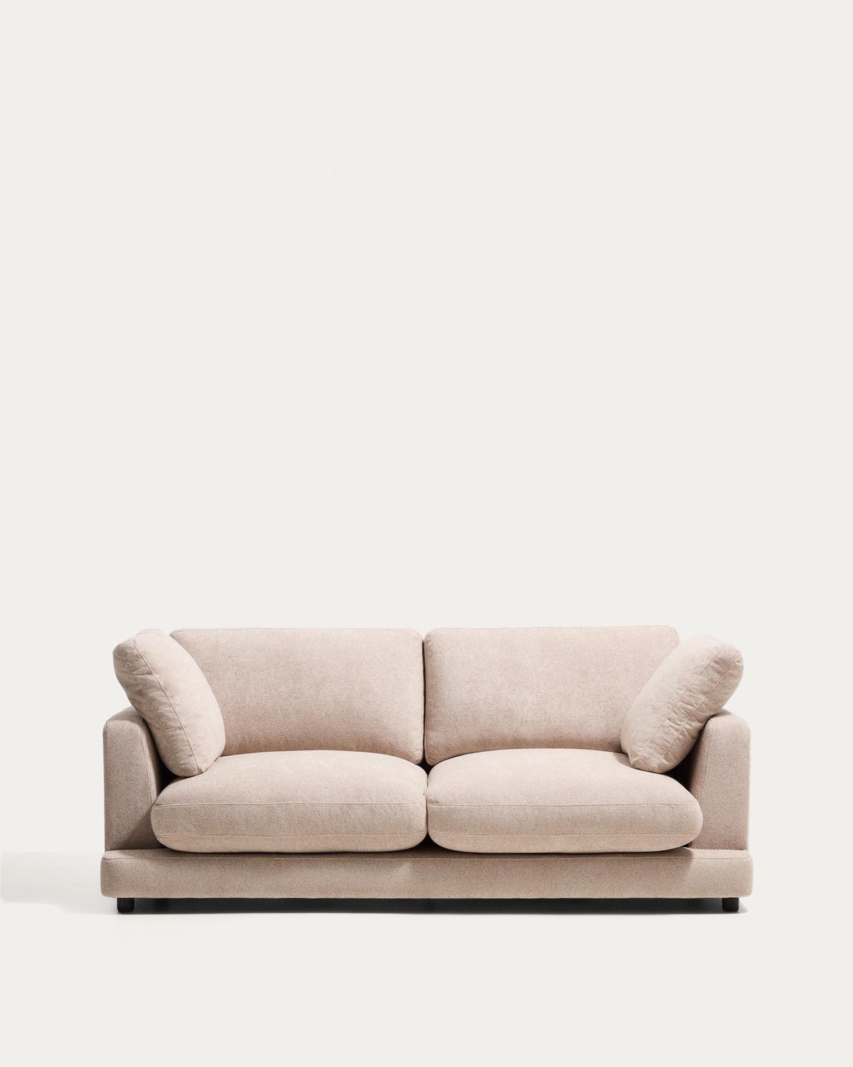 3-Sitzer-Sofa Gala aus beigem Microbouclé, FSC Mix Credit, 210 cm