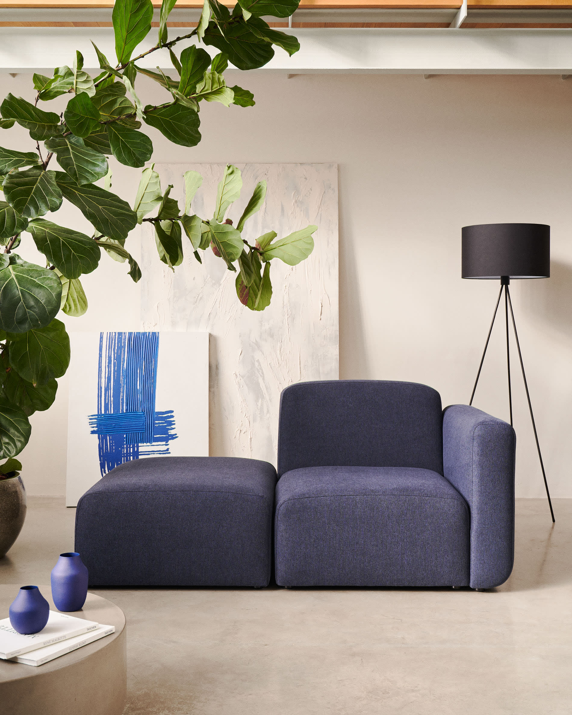 Modulares 1-Sitzer-Sofa von Kave Home, 169 cm, in Blau, FSC-zertifiziert, stilvoll und nachhaltig für modernes Wohnen.