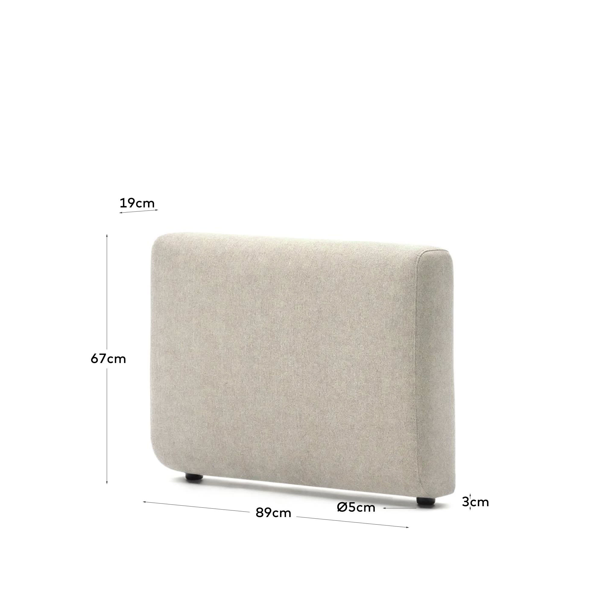 Gestalten Sie Ihr Sofa mit der Neom Armlehne in Beige von Kave Home – stilvoll, nachhaltig und vielseitig kombinierbar für jeden Wohnraum.