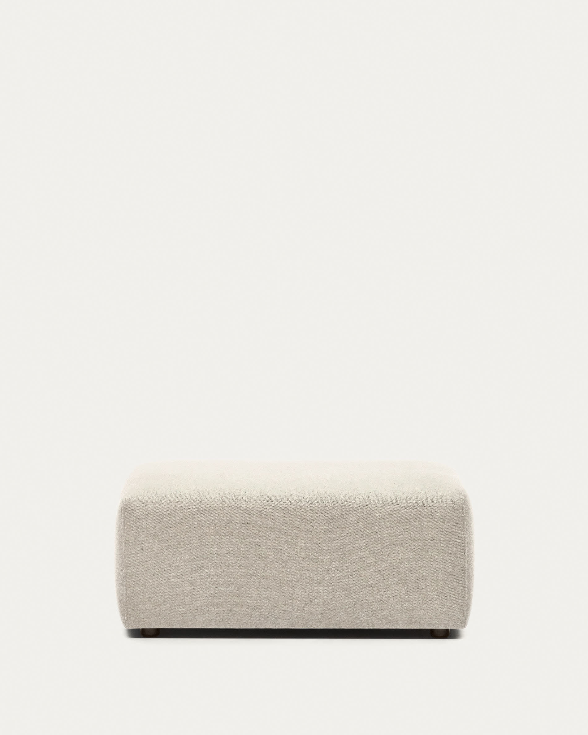 3D-Modell des beigen Neom Pouf Randmoduls (75x89 cm) von Kave Home, aus FSC-Holz, für flexible Raumgestaltung.