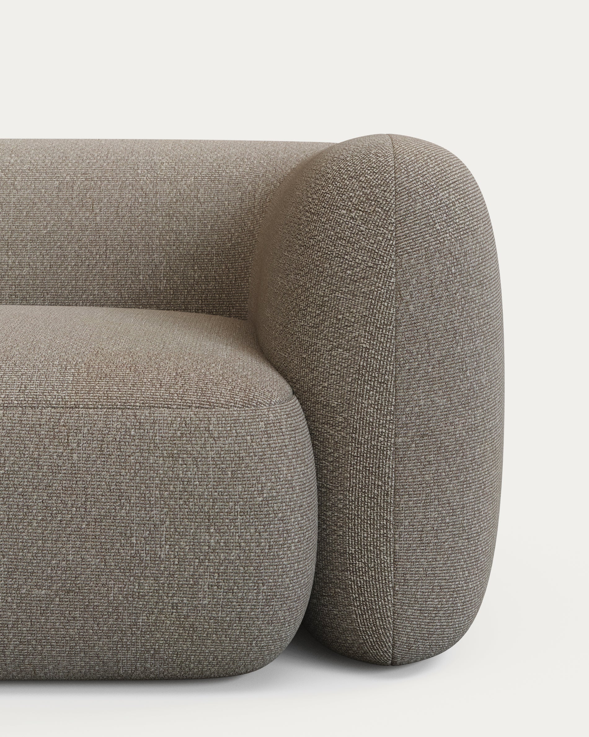 3-Sitzer-Sofa Martina in Lammfelloptik in Steinton 246 cm FSC Mix Credit in Steinfarben präsentiert im Onlineshop von KAQTU Design AG. 3er Sofa ist von Kave Home