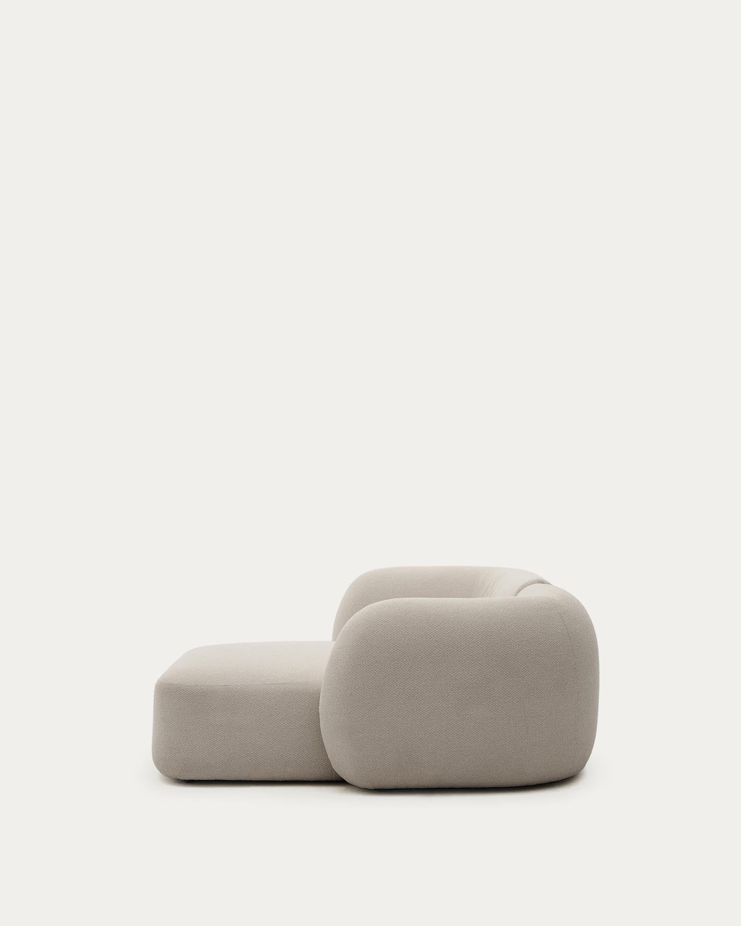 Schwer entflammbares 2-Sitzer-Modularsofa Martina mit Chenille und Chaiselongue rechts in Steinton 230 cm in Steinfarben präsentiert im Onlineshop von KAQTU Design AG. L-Sofa rechts ist von Kave Home