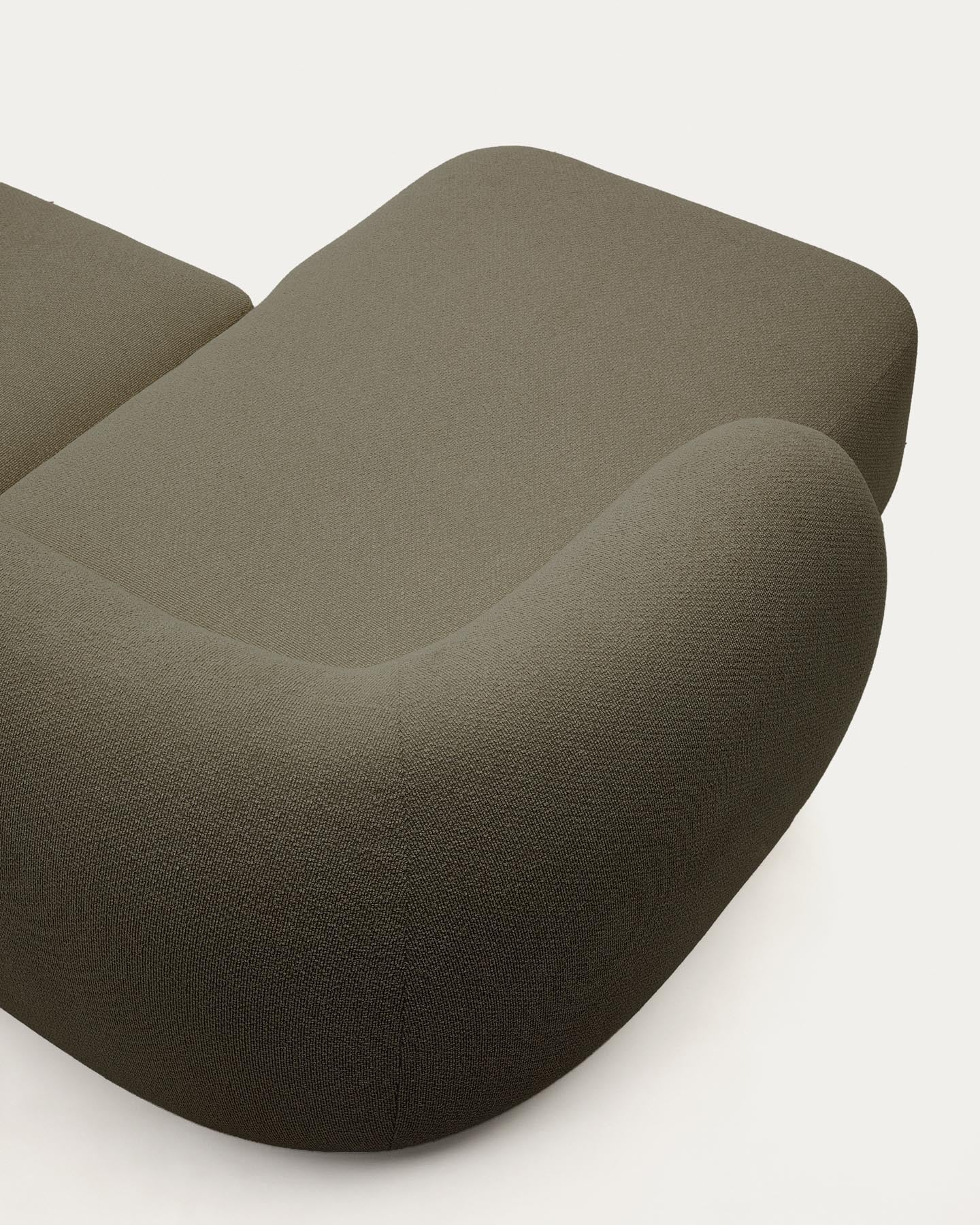 Schwer entflammbares 2-Sitzer-Modularsofa Martina mit Chenille und Chaiselongue links in Grün 230 cm in Grün präsentiert im Onlineshop von KAQTU Design AG. L-Sofa links ist von Kave Home