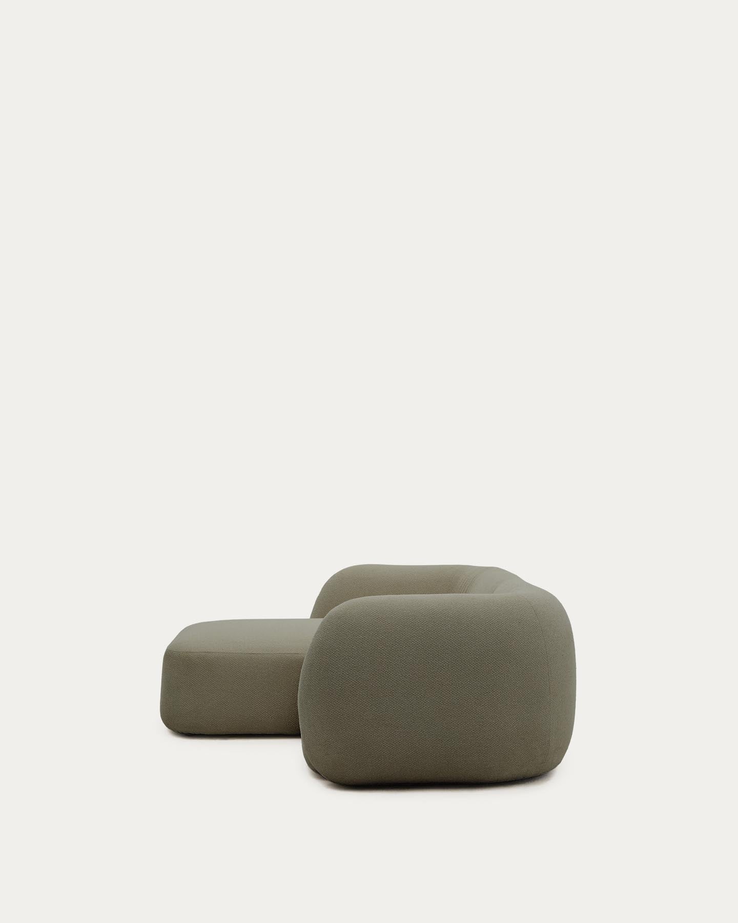 Schwer entflammbares 2-Sitzer-Modularsofa Martina mit Chenille und Chaiselongue links in Grün 230 cm in Grün präsentiert im Onlineshop von KAQTU Design AG. L-Sofa links ist von Kave Home