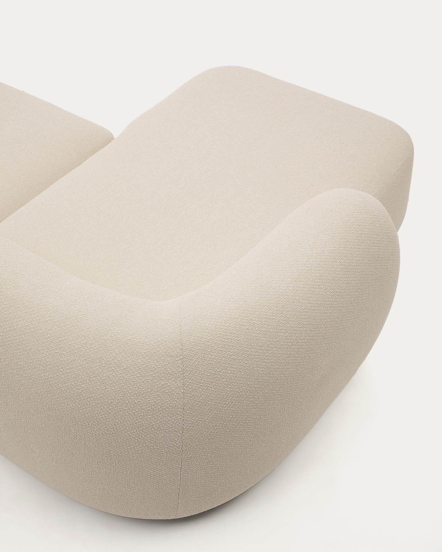 Schwer entflammbares 2-Sitzer-Modularsofa Martina mit Chenille und Chaiselongue links in Ecru 230 cm in Ecru präsentiert im Onlineshop von KAQTU Design AG. L-Sofa links ist von Kave Home