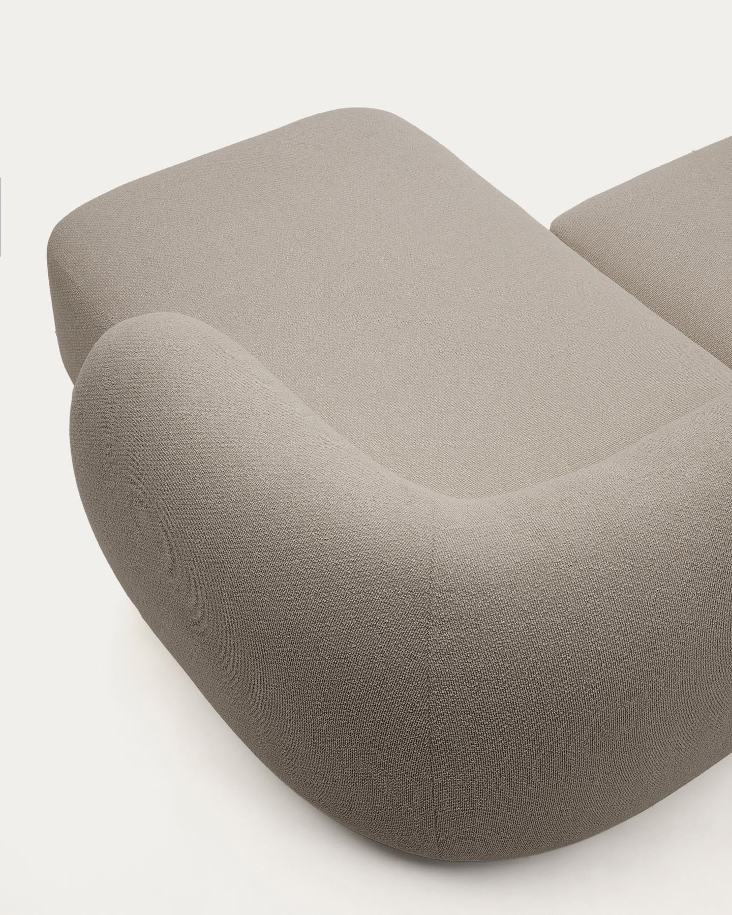 Schwer entflammbares 3-Sitzer-Modularsofa Martina mit Chenille und Chaiselongue rechts in Steinton 287 cm in Steinfarben präsentiert im Onlineshop von KAQTU Design AG. L-Sofa rechts ist von Kave Home