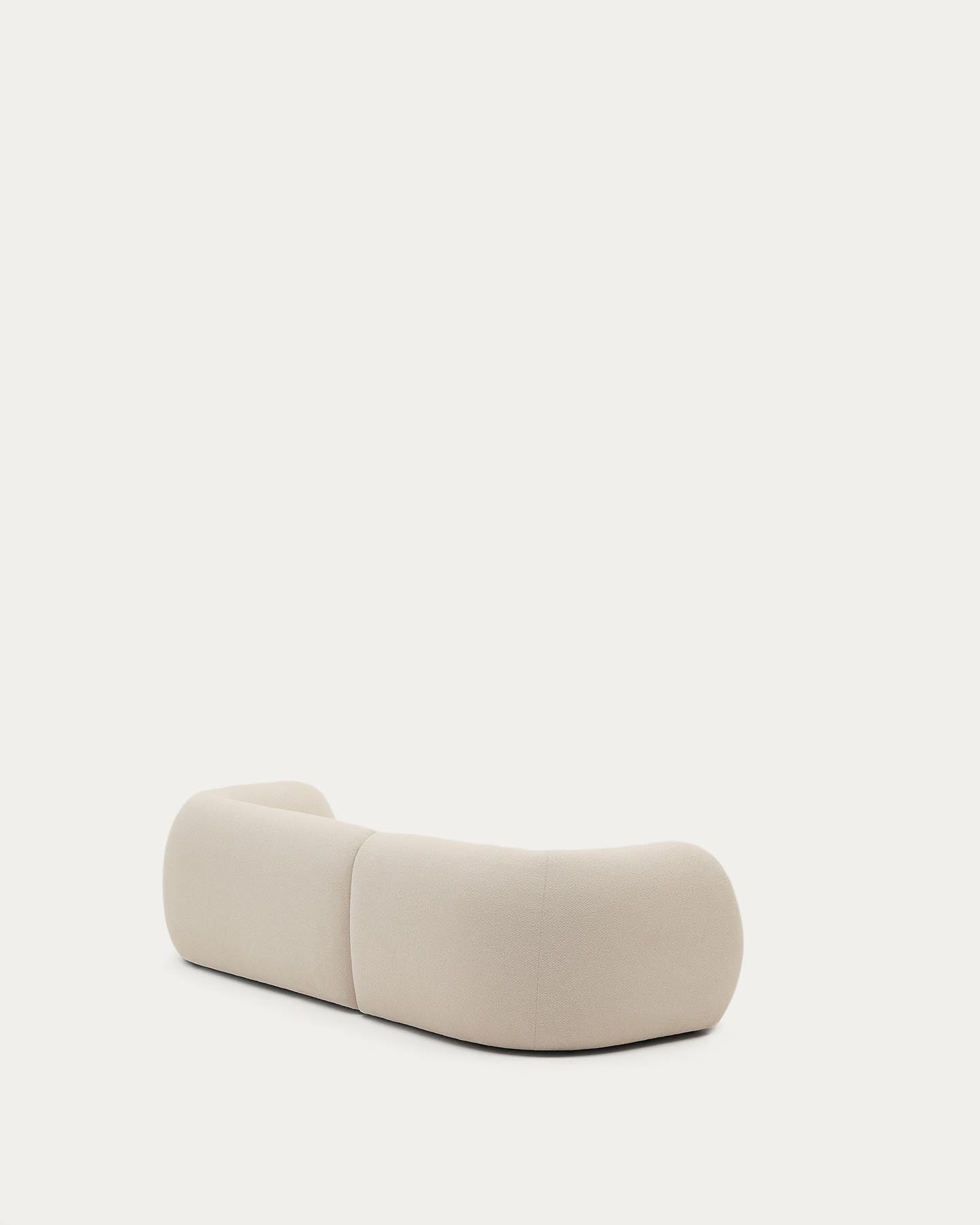 Schwer entflammbares 3-Sitzer-Modularsofa Martina mit Chenille und Chaiselongue rechts in Ecru 287 cm in Ecru präsentiert im Onlineshop von KAQTU Design AG. L-Sofa rechts ist von Kave Home