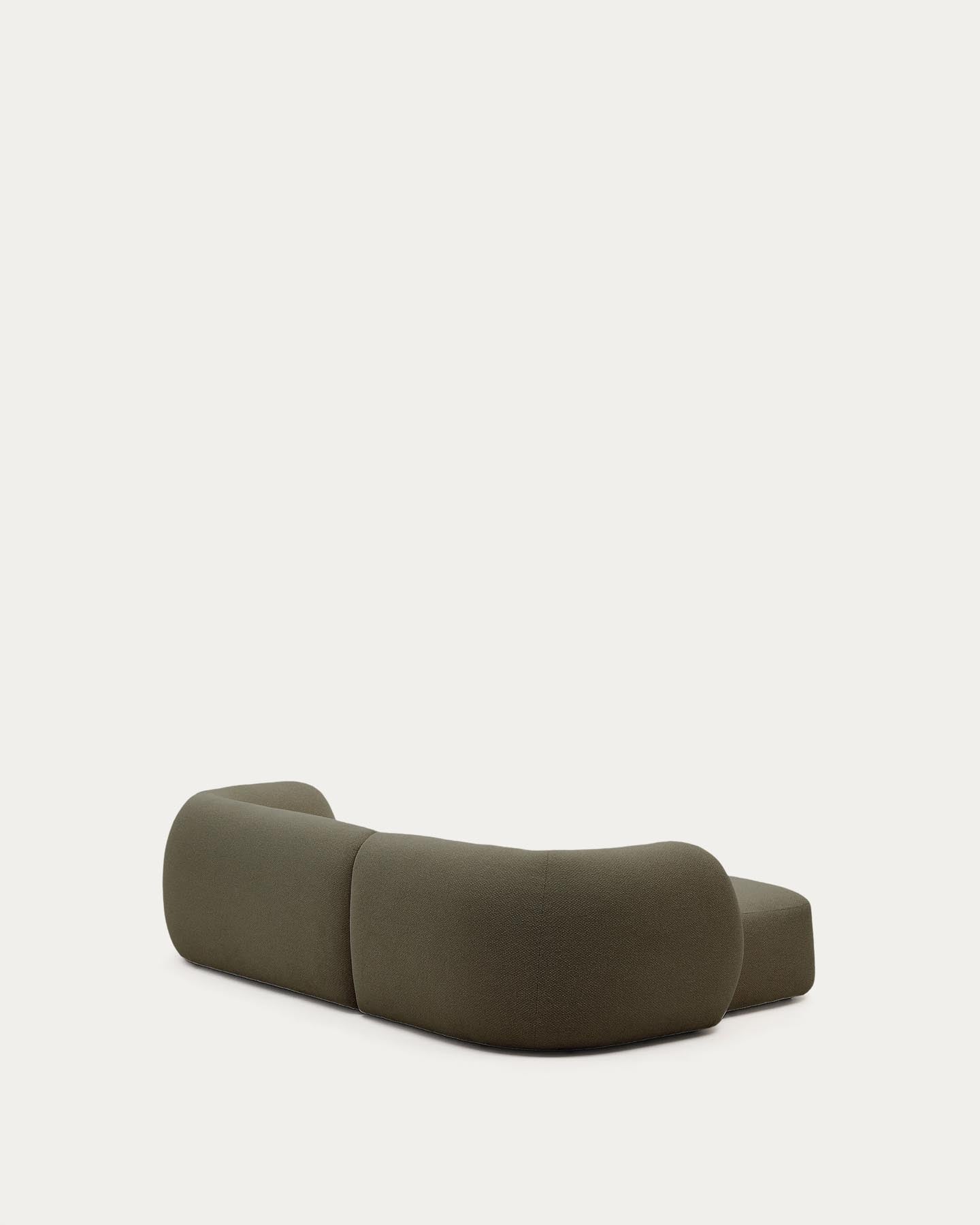 Schwer entflammbares 3-Sitzer-Modularsofa Martina mit grüner Chenille und Chaiselongue links 287 cm in Grün präsentiert im Onlineshop von KAQTU Design AG. L-Sofa links ist von Kave Home