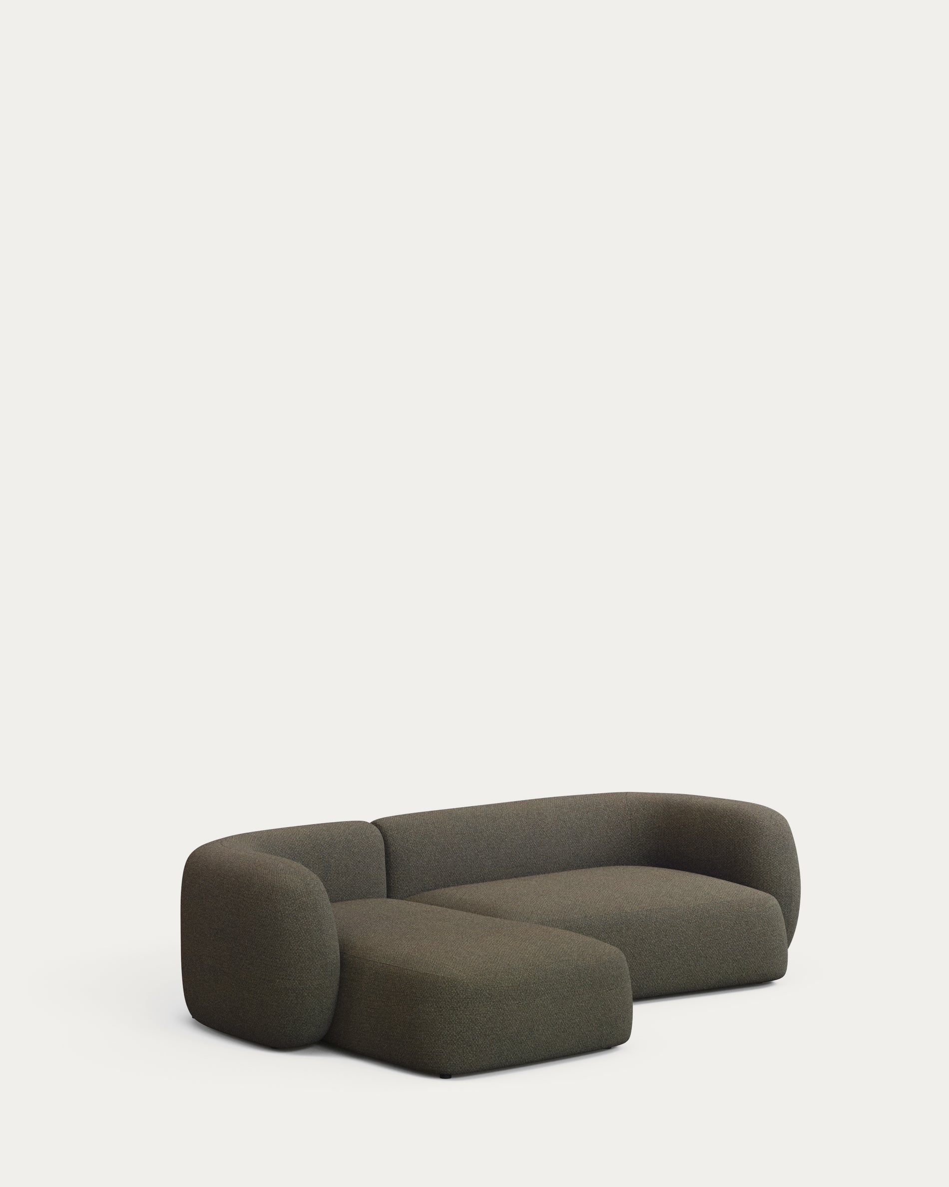 3-Sitzer-Modularsofa Martina mit grüner Chenille und Chaiselongue links 287 cm in Grün präsentiert im Onlineshop von KAQTU Design AG. 3er Sofa ist von Kave Home